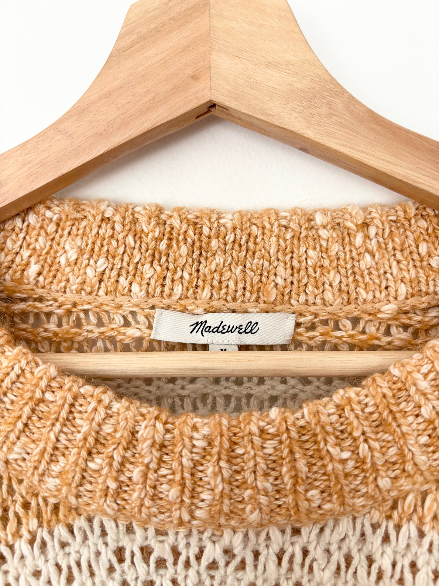 Madewell Baez pullover sweater in stripe Medium