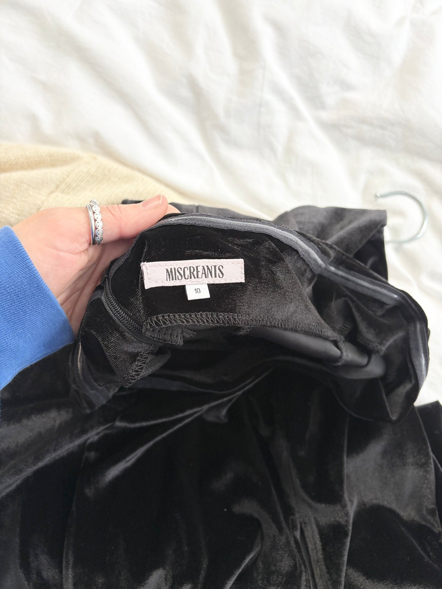 Miscreants cupid velvet slit maxi dress M/L