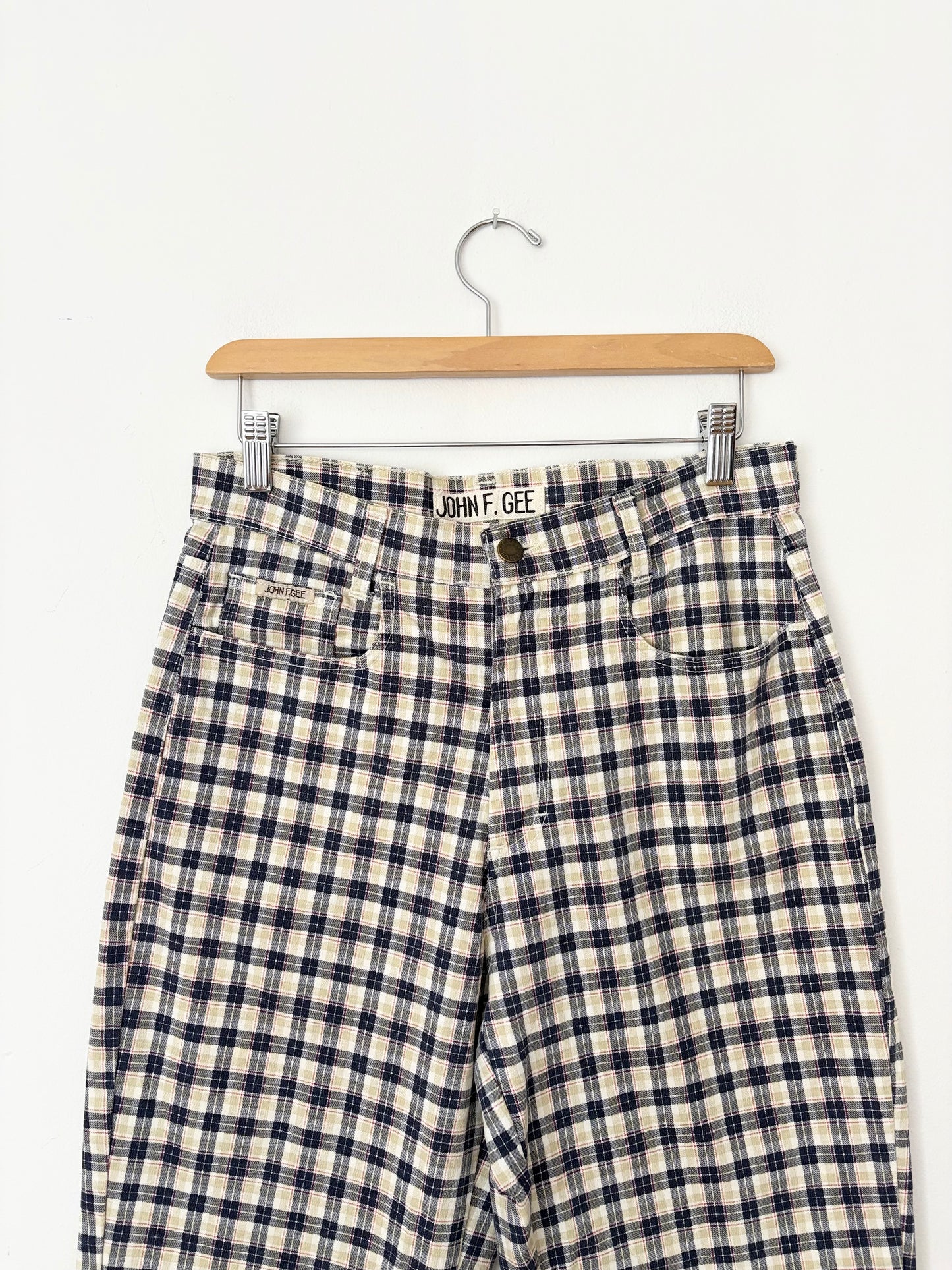 Vintage plaid high waist tapered pants W29