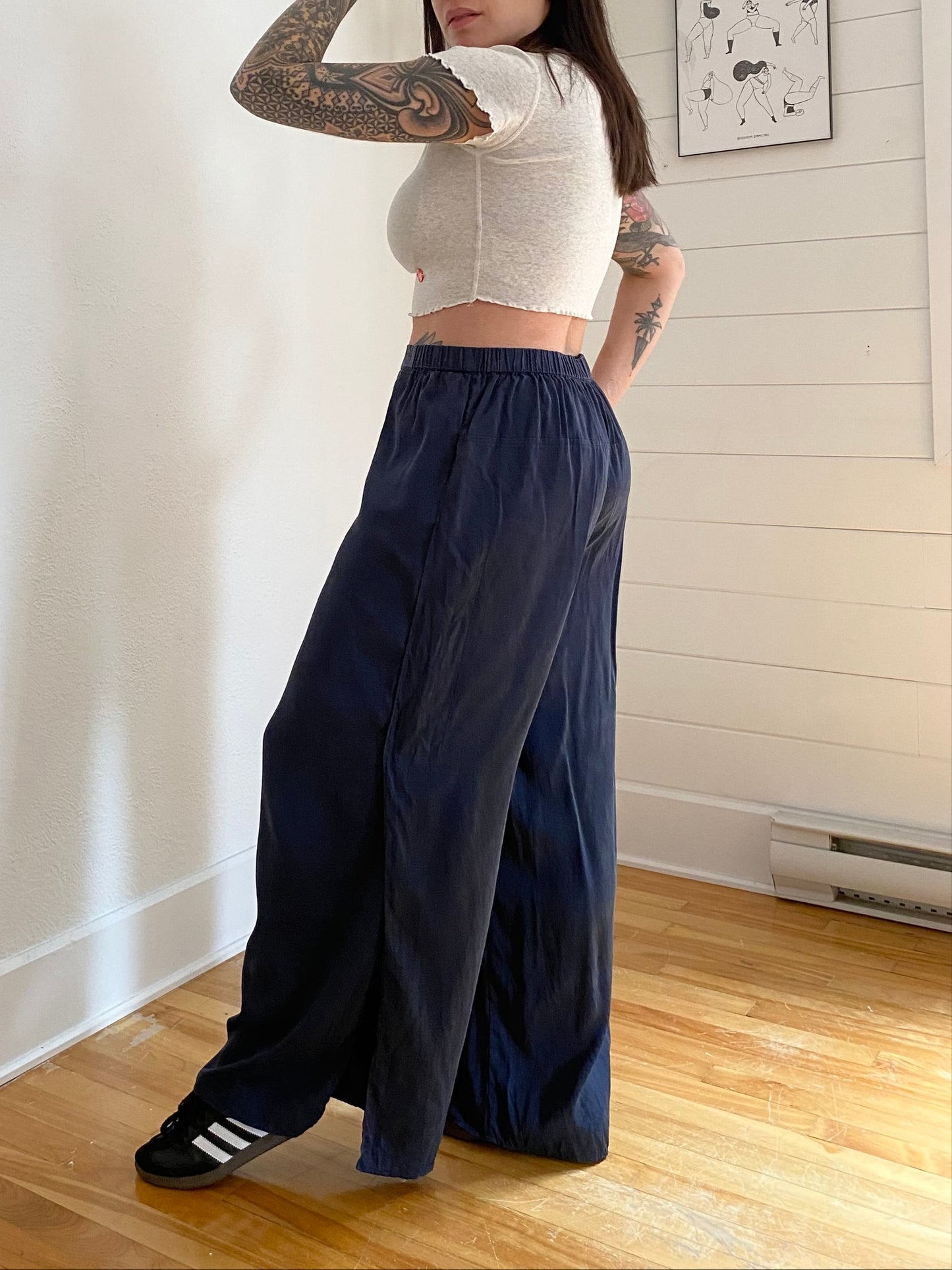 Pantalon large en soie Quince Large