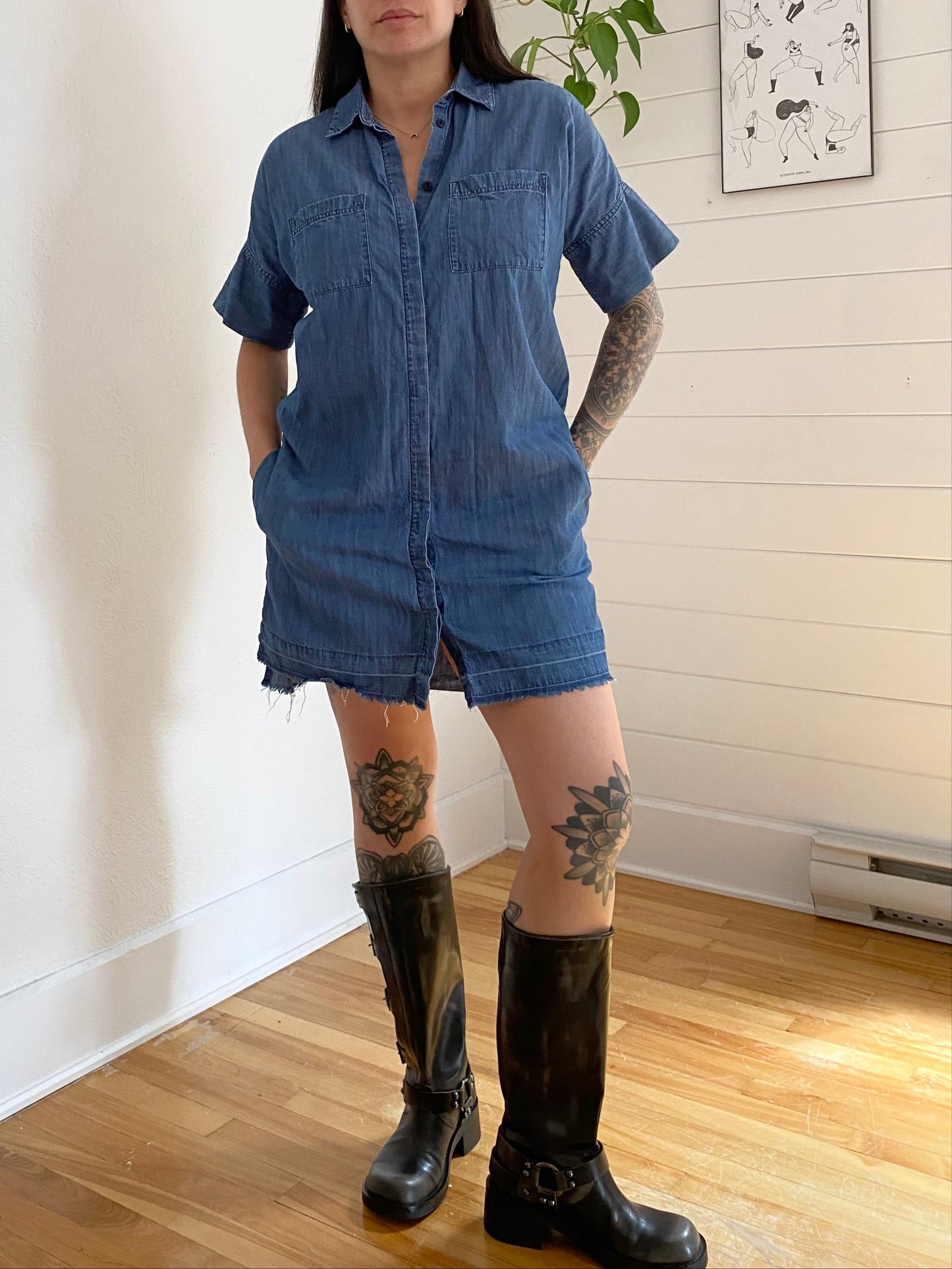 Robe carrée en chambray Madewell Small