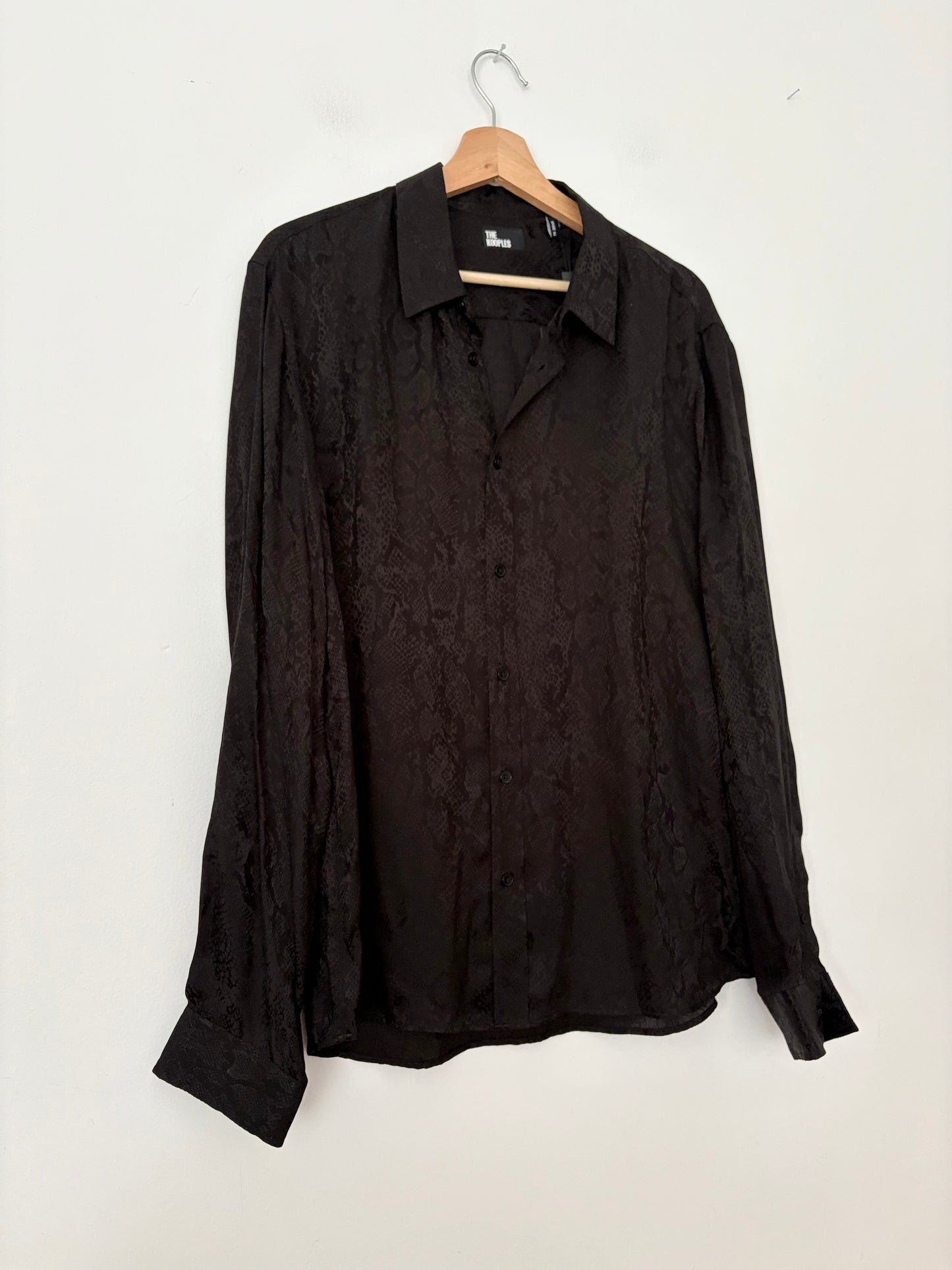 The kooples silk blend monochrome snakeprint button up Large