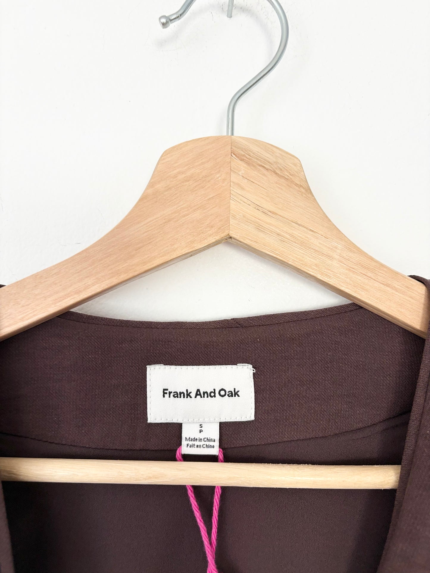 Frank & Oak brown wrap dress Small