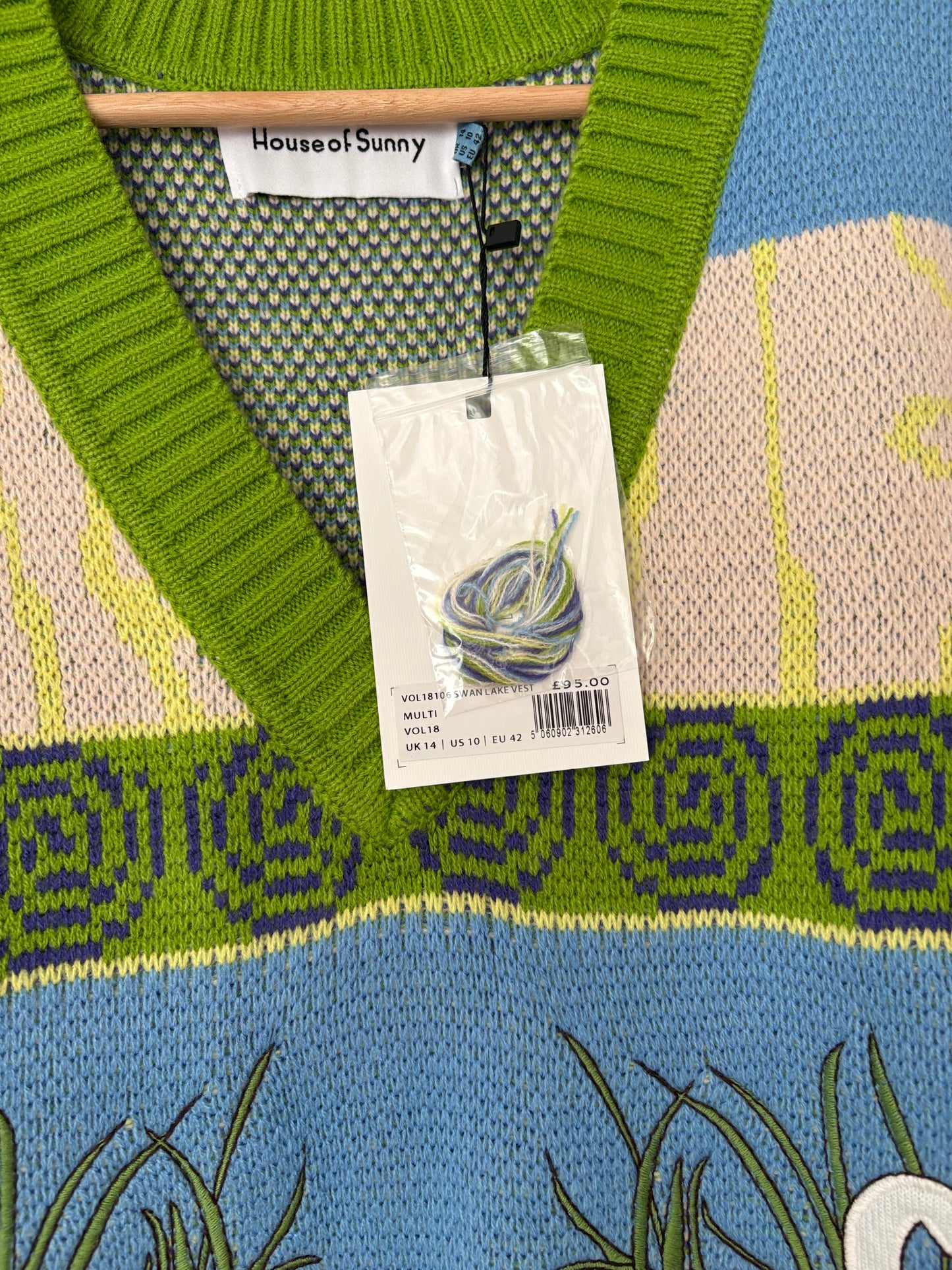 Gilet tricoté House of Sunny Swan Lake, taille L