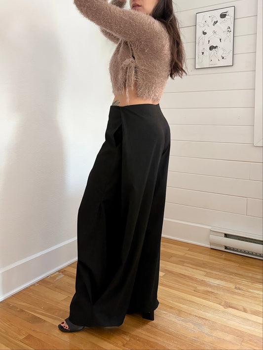 Naked Wardrobe fluffly side tie crop sweater Medium