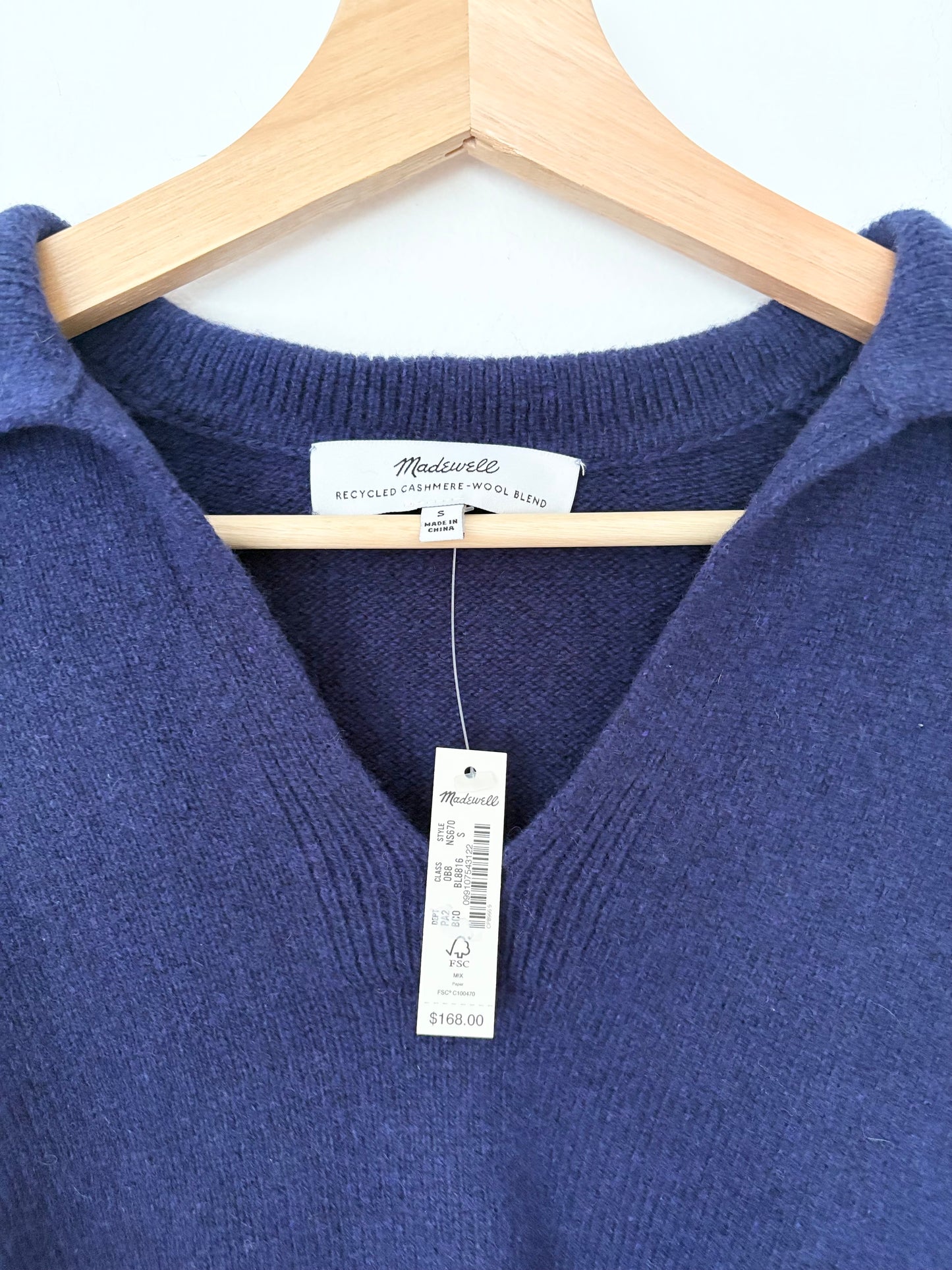 Madewell cashmere-wool polo sweater S/M