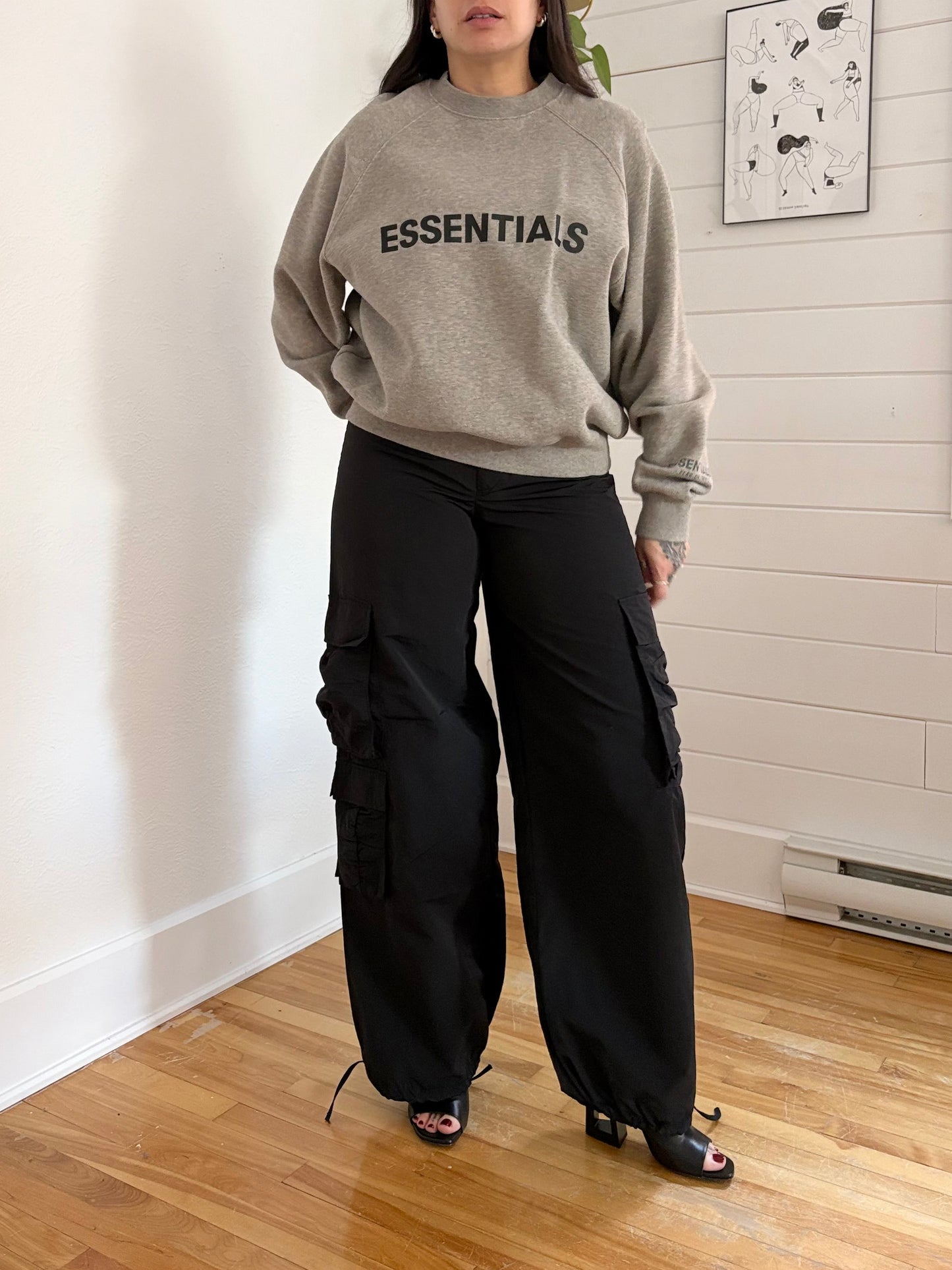 Pantalon cargo parachute Zara S/M