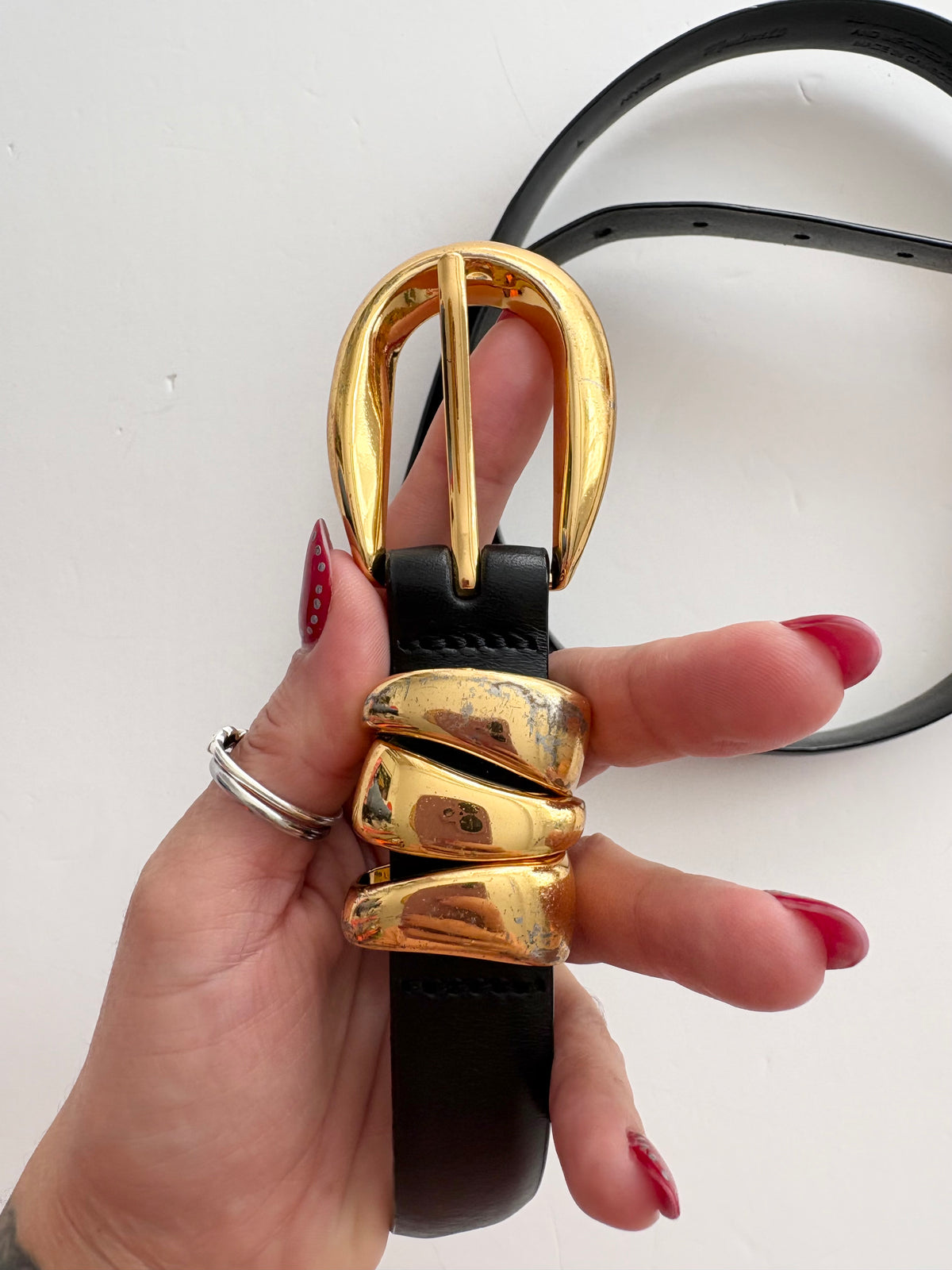 Ceinture Madewell à triple passant métallique, taille Large