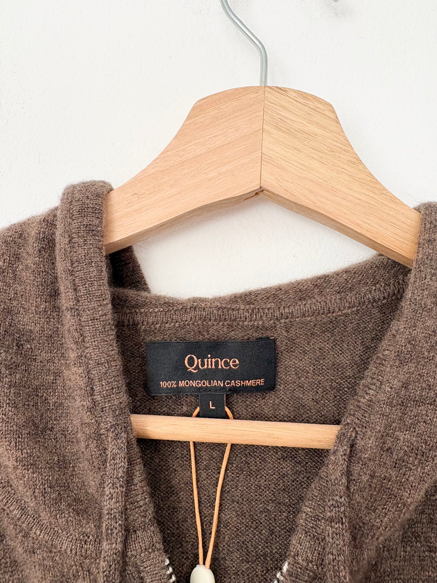 Sweat à capuche zippé Quince Cashmere, taille L