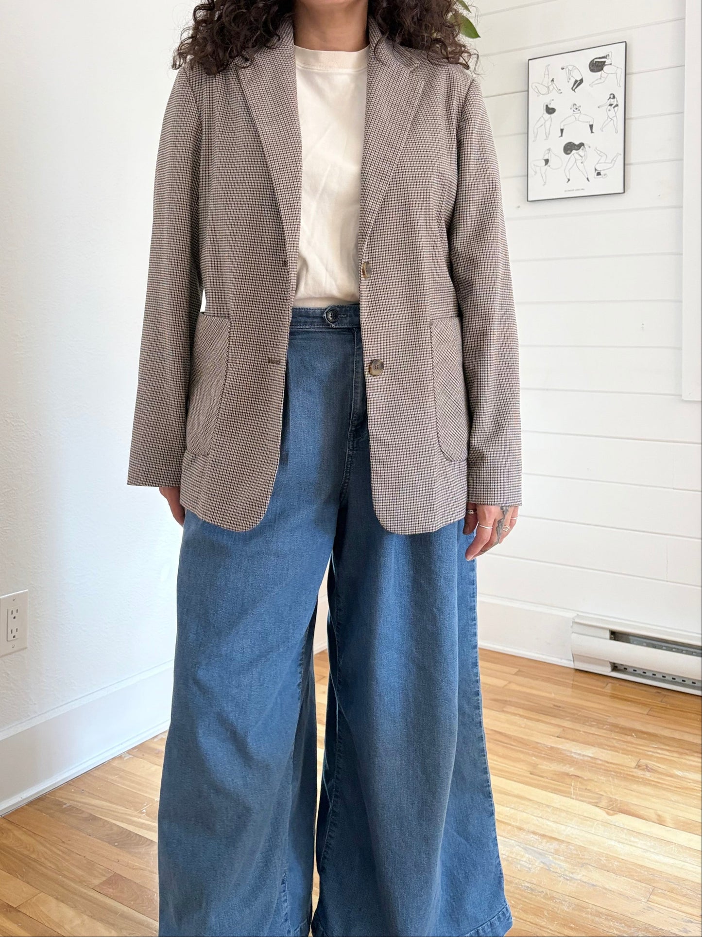 Oak + Fort oversized plaid blazer S/M