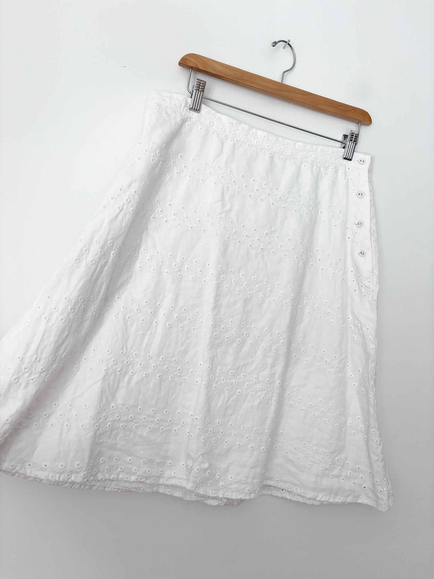 Everlane la jupe en lin à œillets Taille L