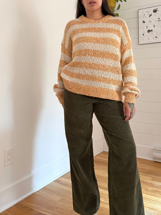 Madewell Baez pullover sweater in stripe Medium
