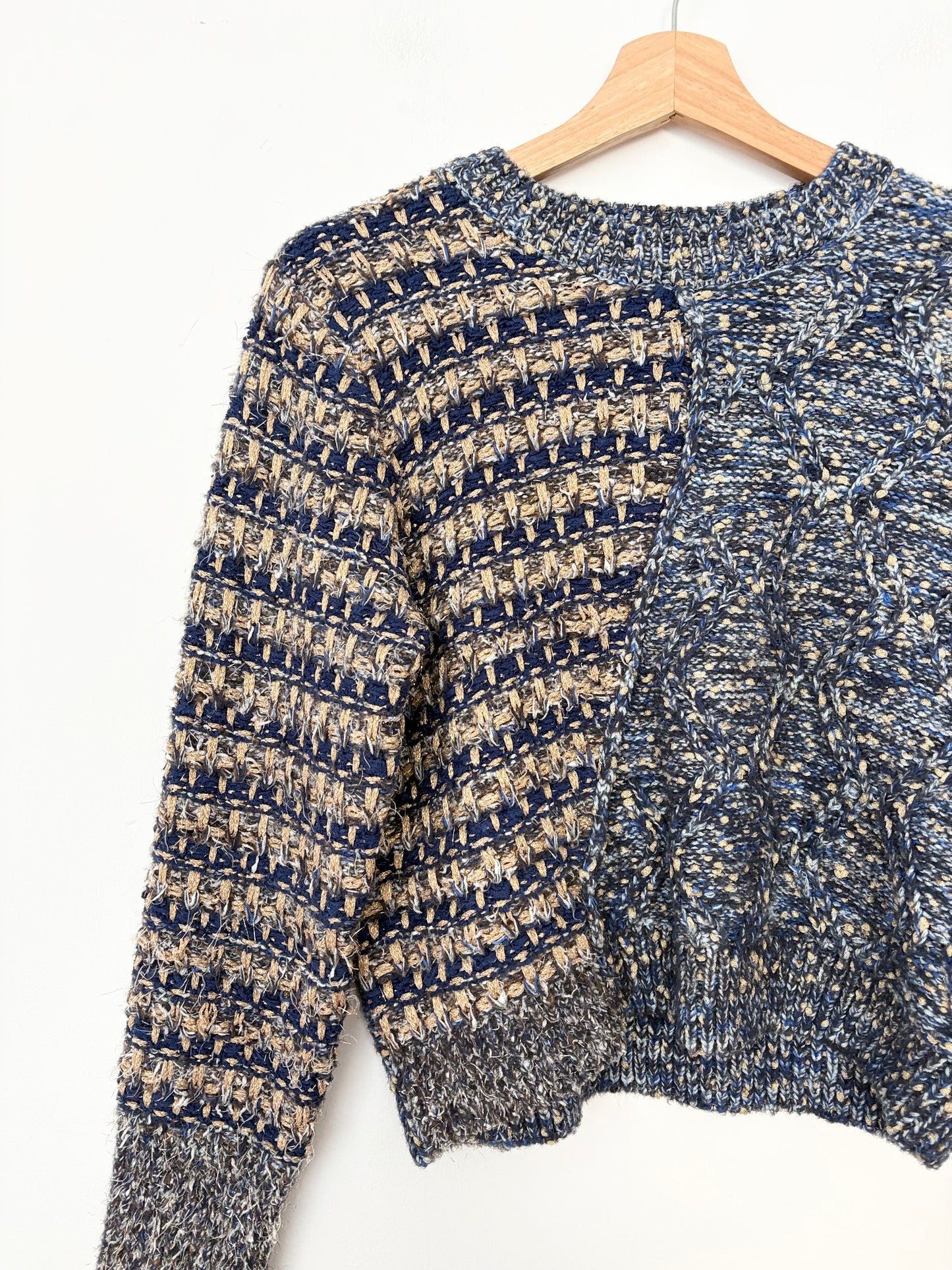 Desigual metallic hybrid chunky knit pullover M/L