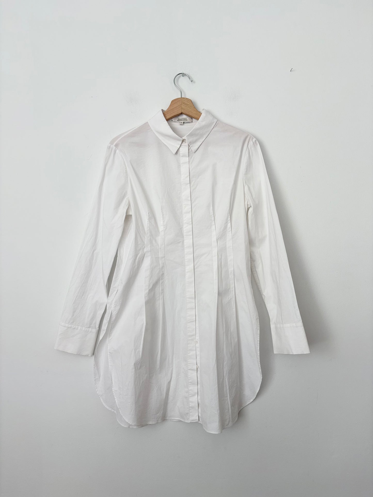 Chemisier long en popeline à pinces Dorothee Schumacher, taille M/L