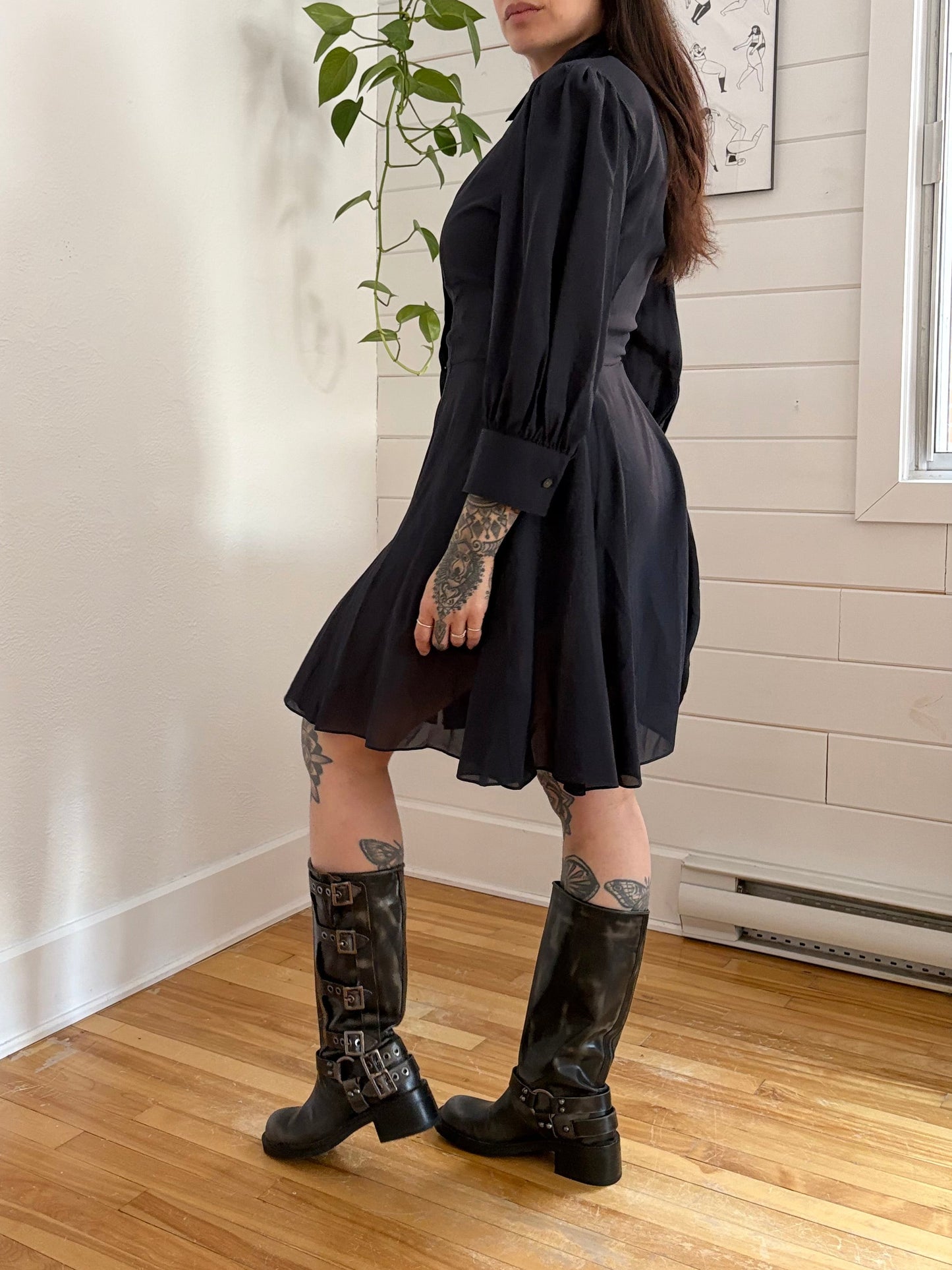 Robe chemise mini en soie Theory, volume S/M