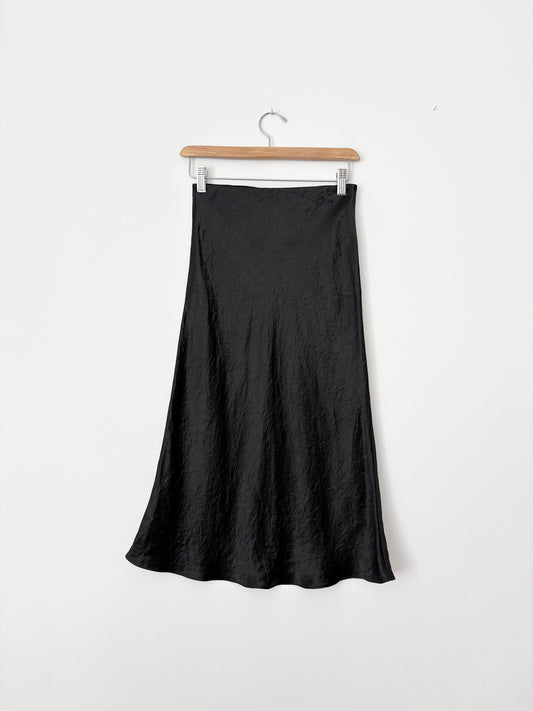 Babaton crinkled slip satin midi skirt XS/S