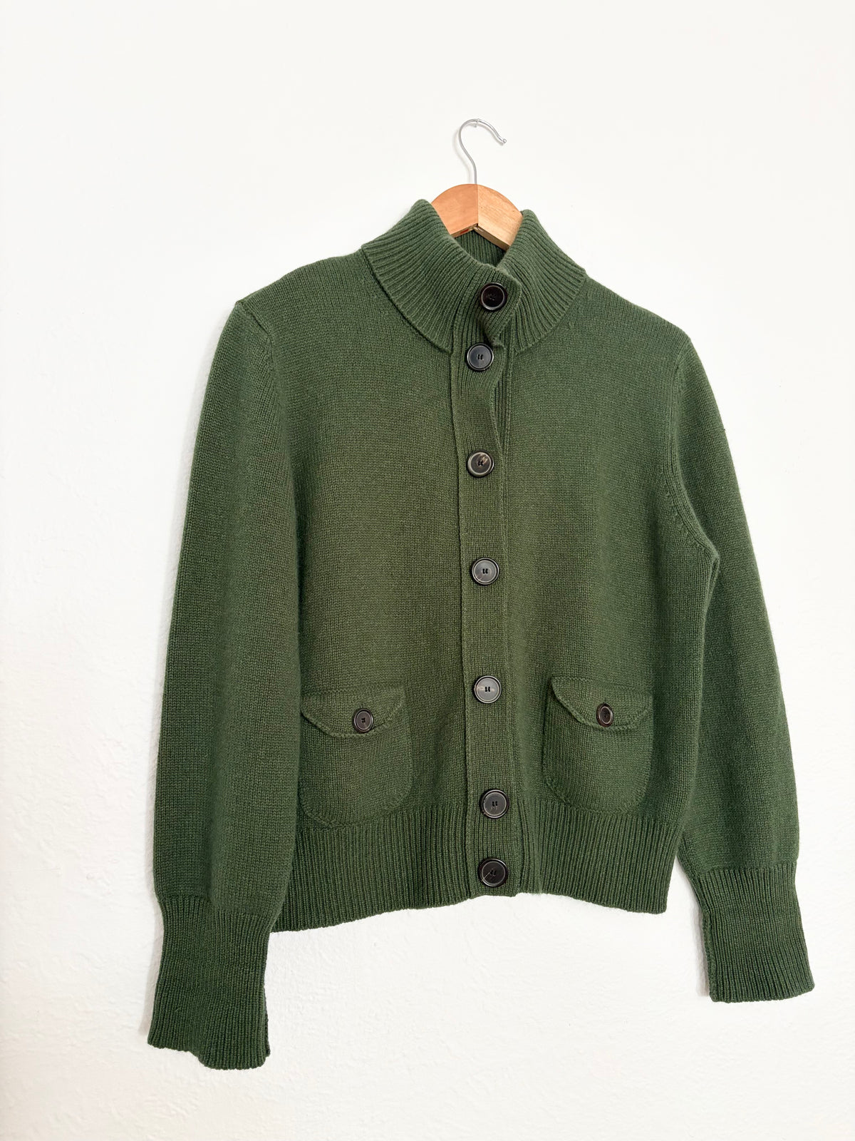 Akris Punto wool blend knit funnel neck cardigan M/L