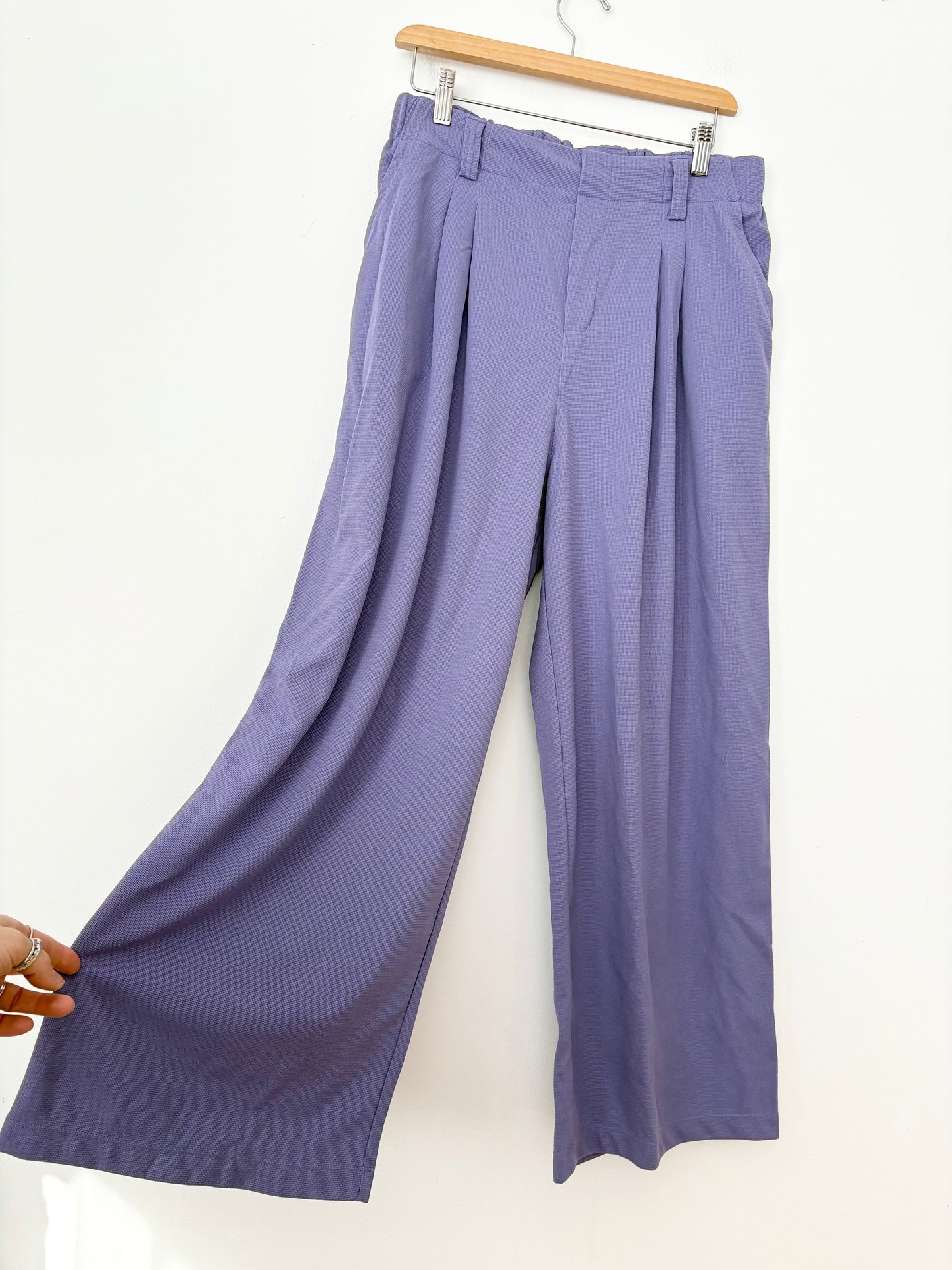Halara Flex High Waisted Pocket Wide Leg Waffle Work Pants Large