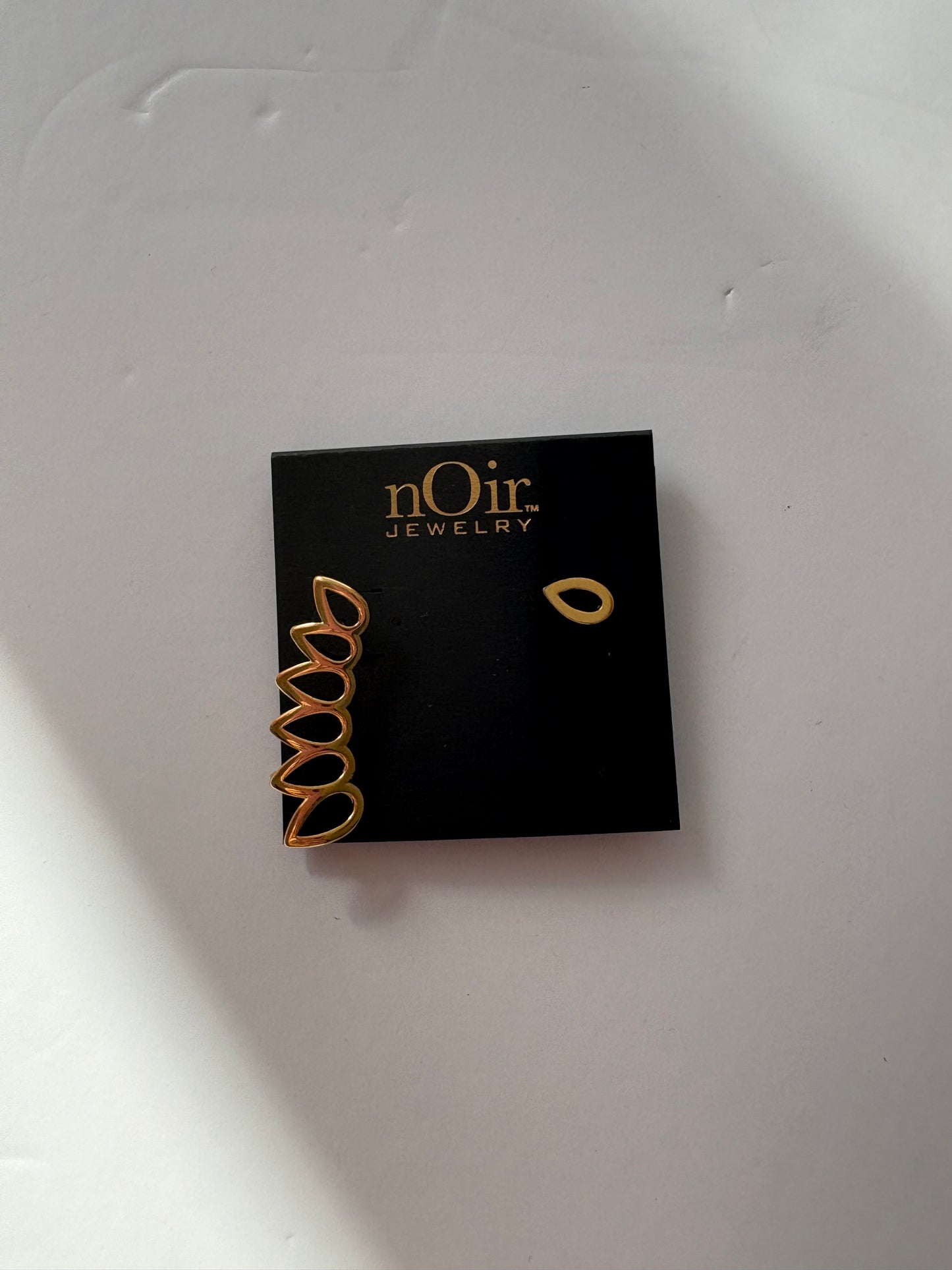 Noir NYC gold plated earring cuff set