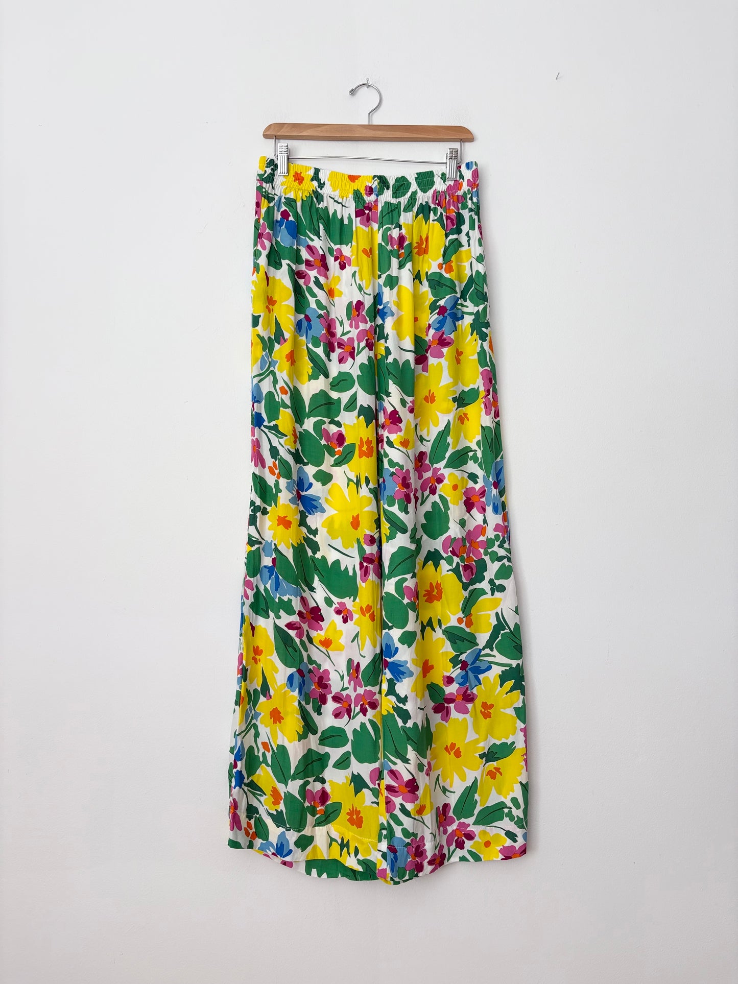 S/WF wild floral straight leg pants Large