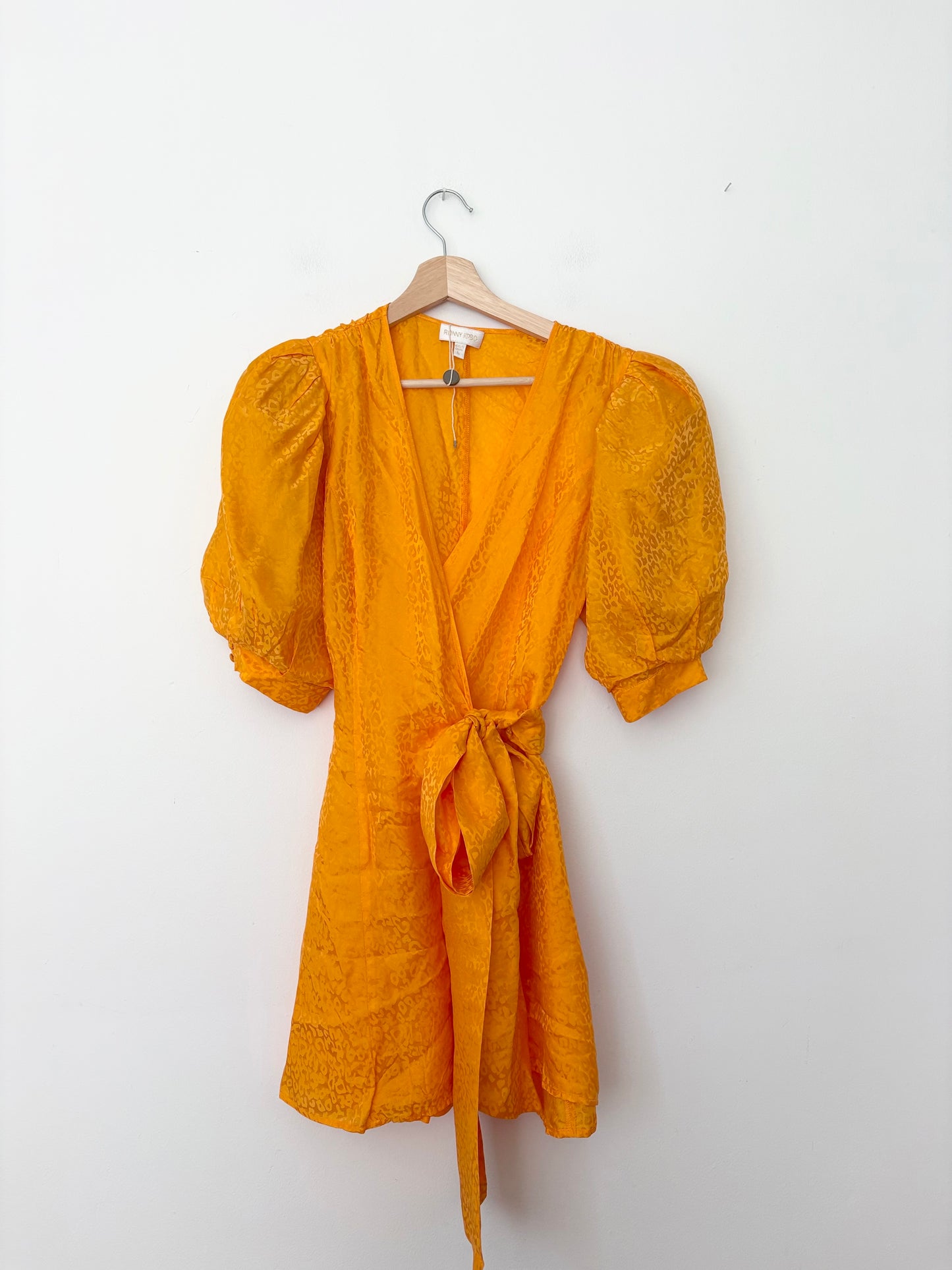 Robe cache-cœur mini en soie mélancgée Ronny Kobo Anna Large