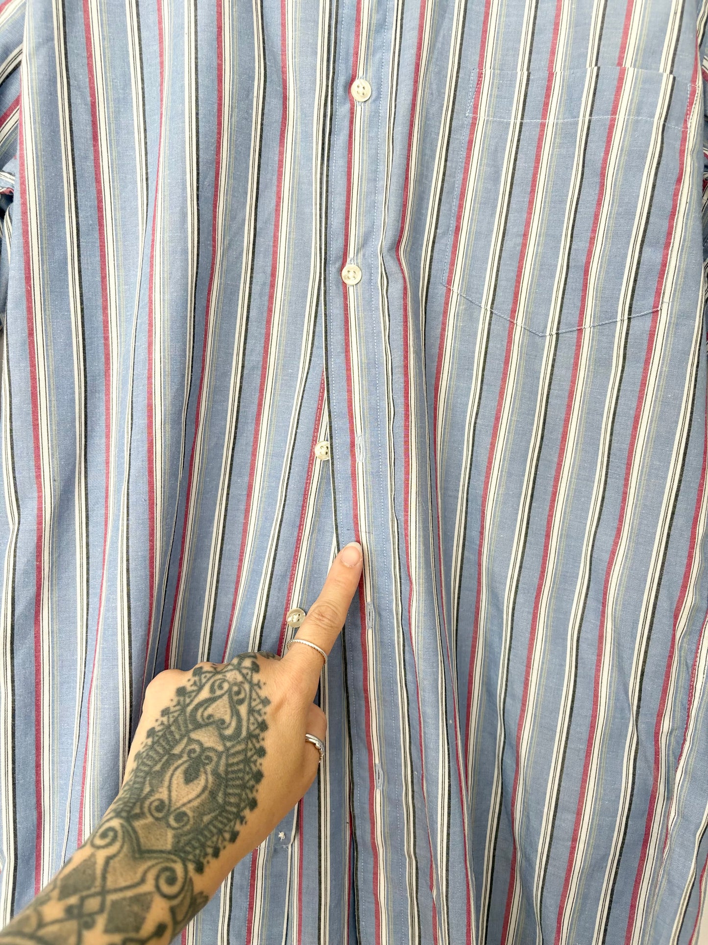 Vintage Yves St-Laurent stripe button up shirt S-L