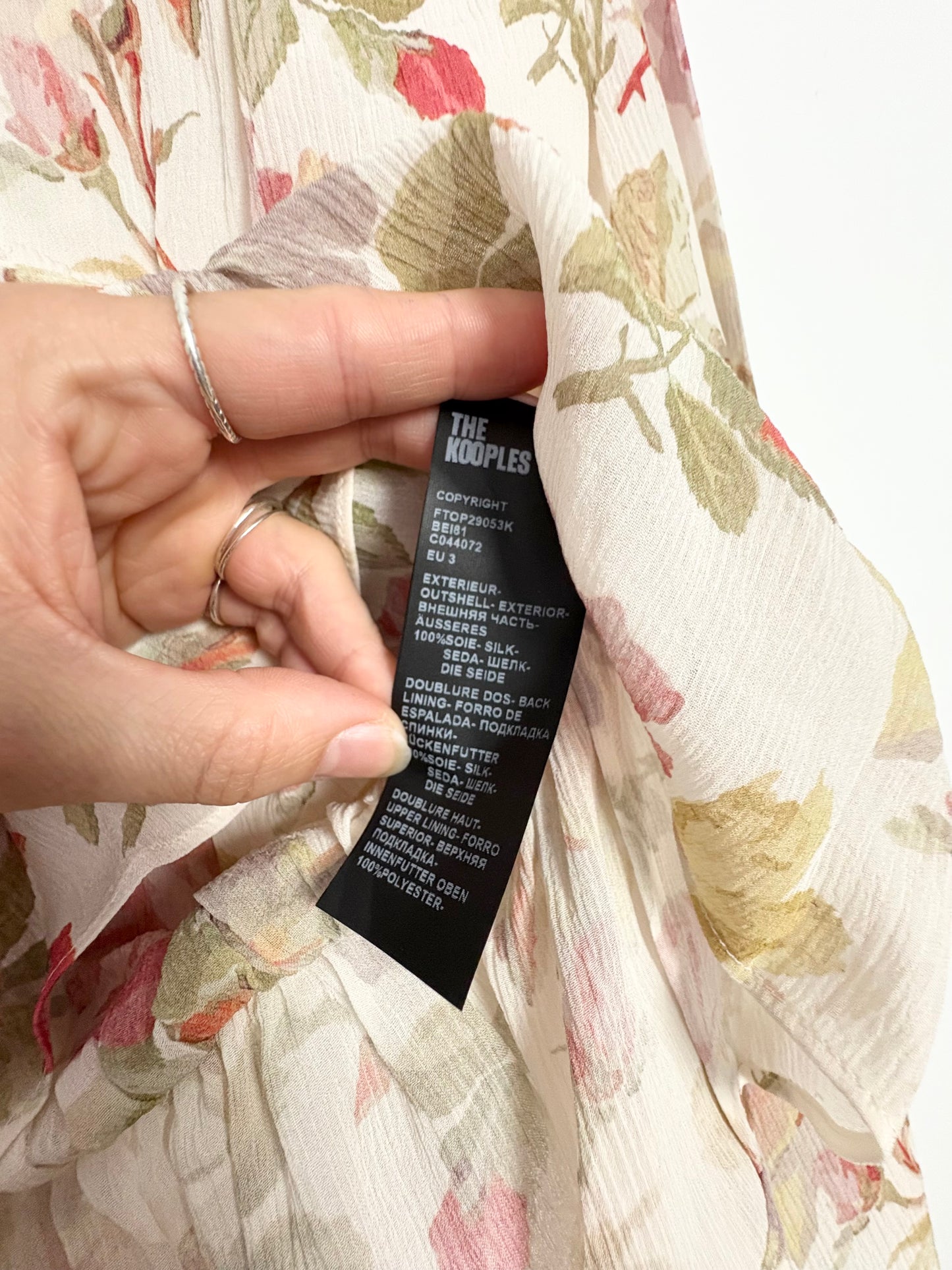 Chemisier court english roses en soie The Kooples M/L