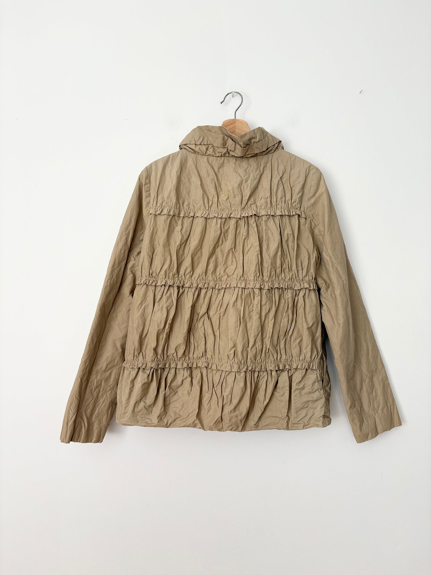 On parle de vous Paris ruffled cinched nylon coat M/L