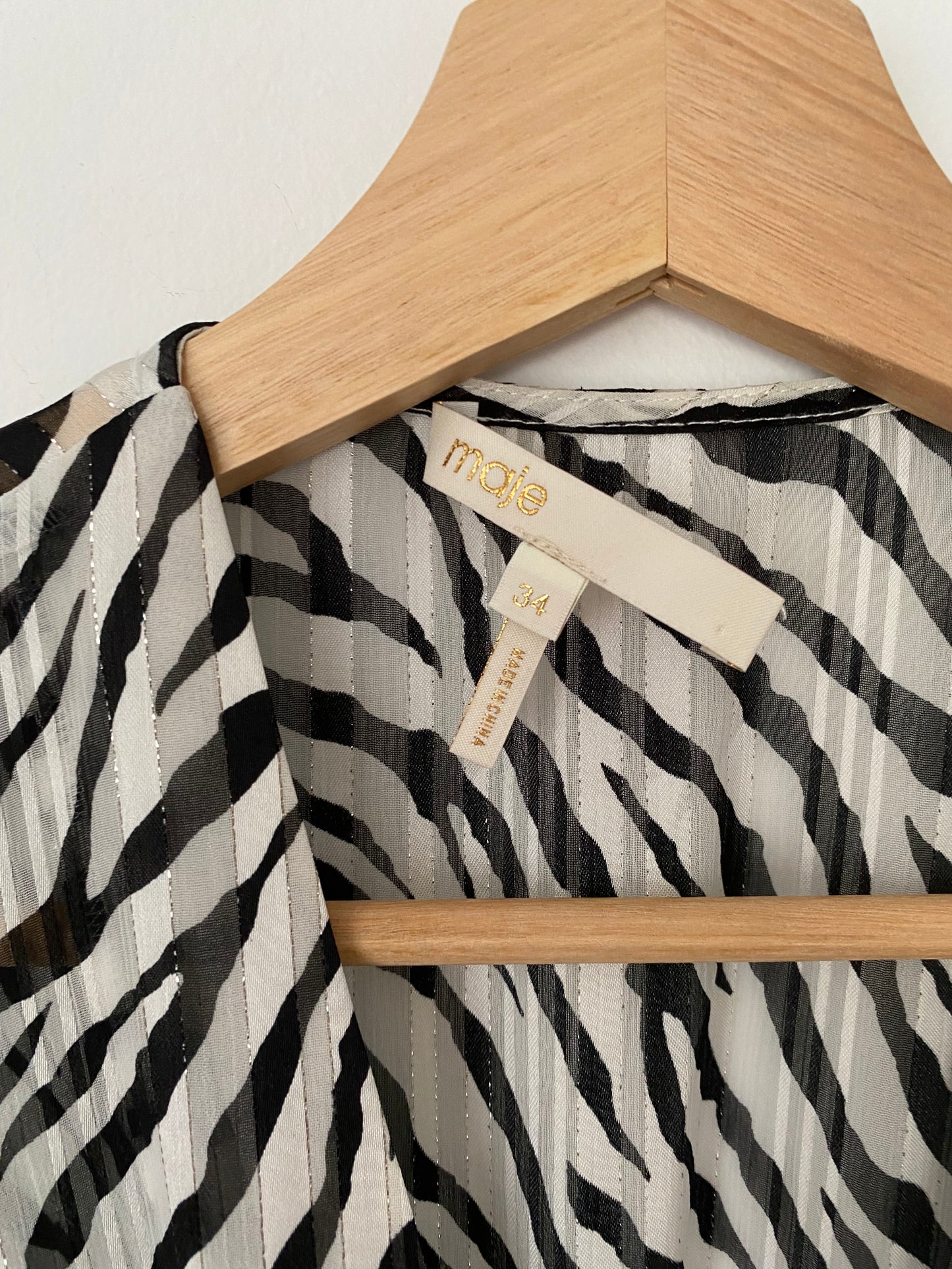 Maje zebra maxi dress XS/S