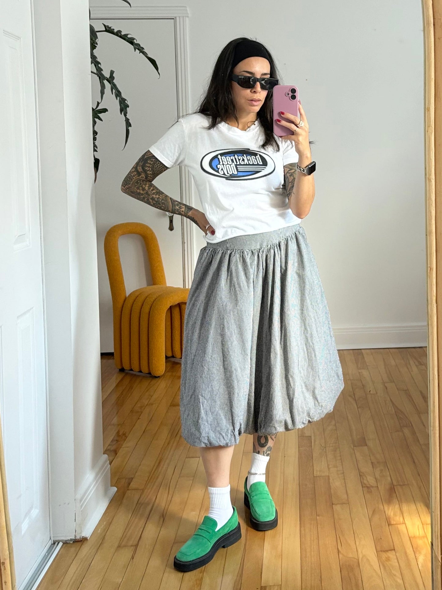 Things between quincy gingham balloon skirt S/M