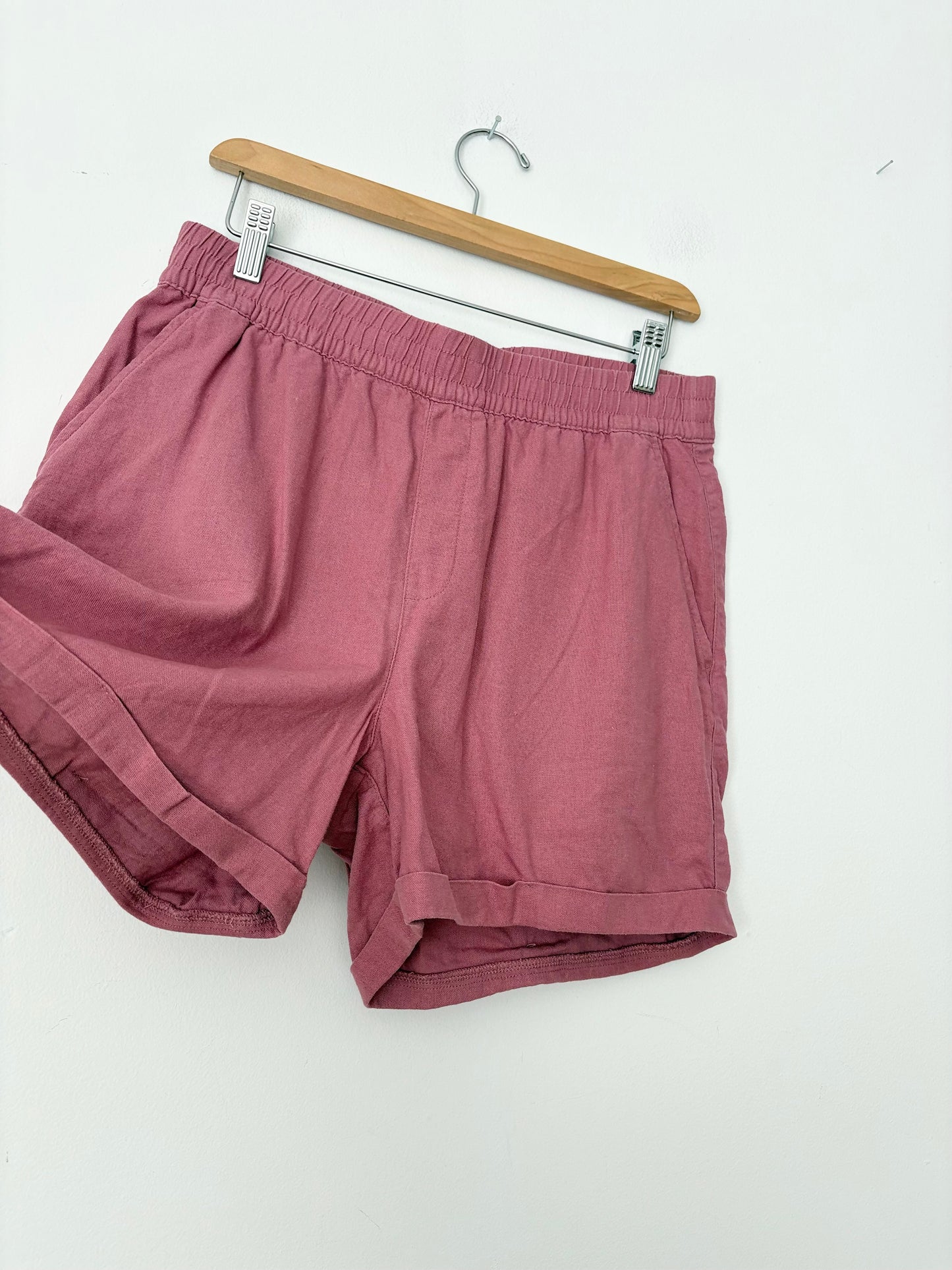 Frank & Oak linen blend pink shorts S/M