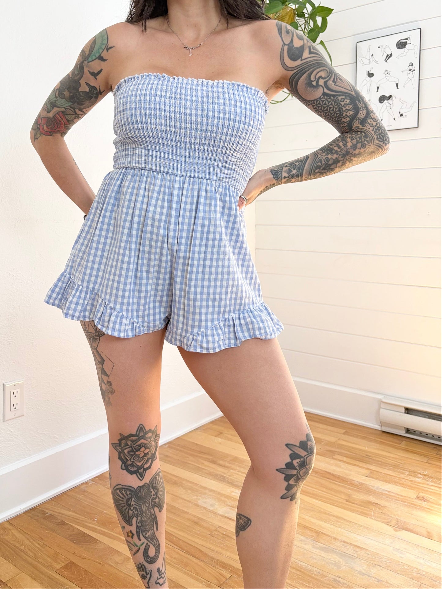 Combinaison bustier à carreaux Seek the Label, taille S