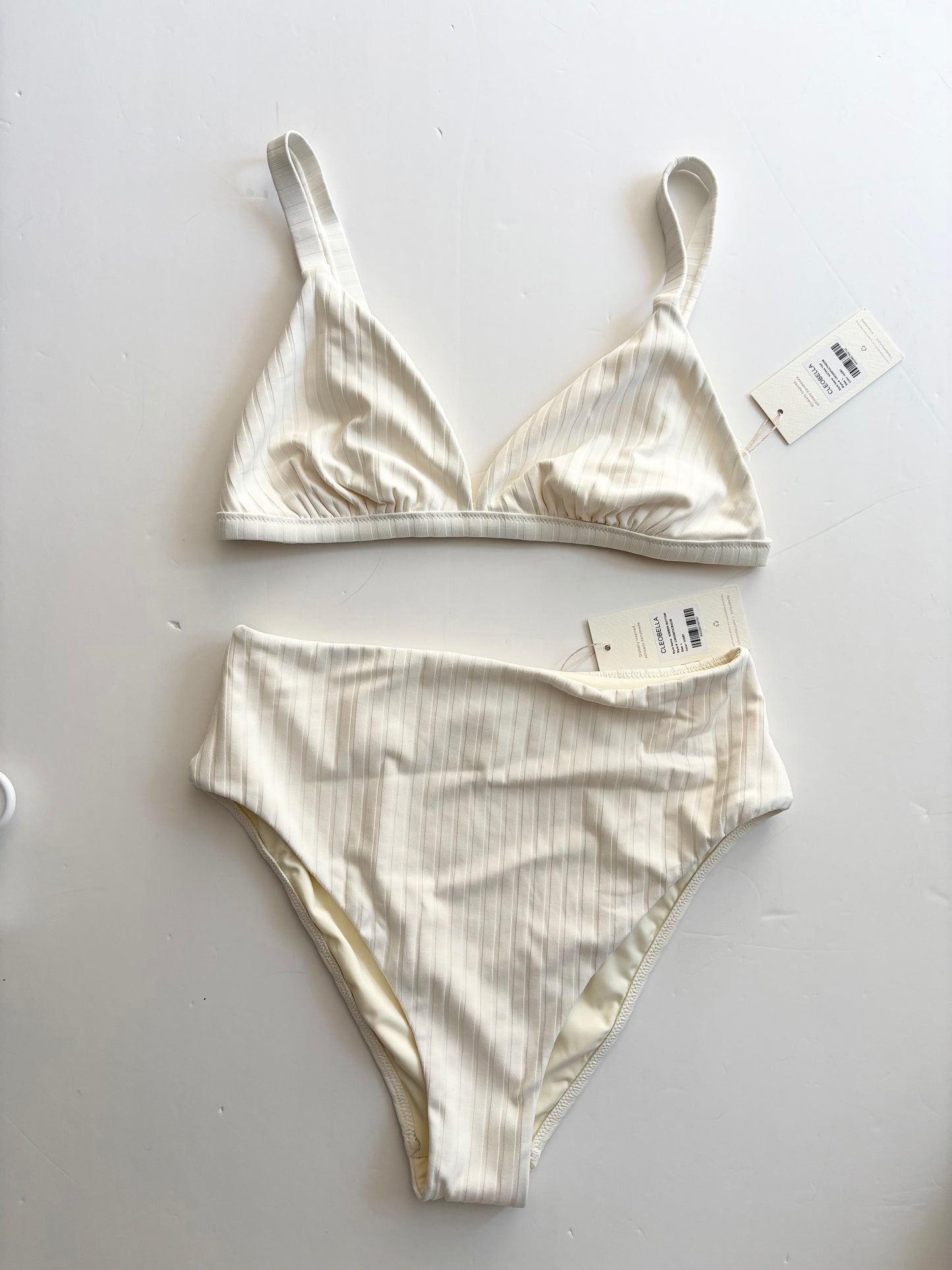 Haut de bikini Cleobella côtelé ivoire taille L