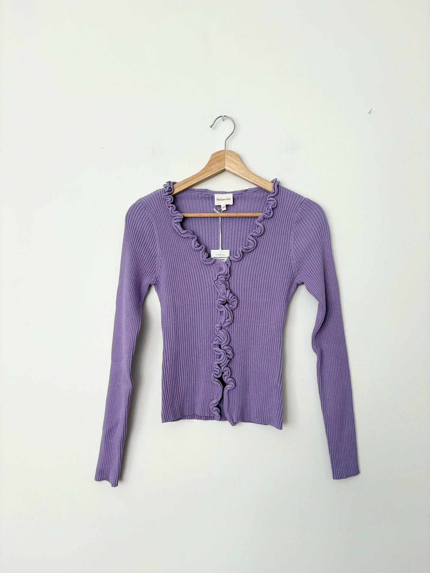 cardigan en maille violet à volants Charlie Find me Now S/M