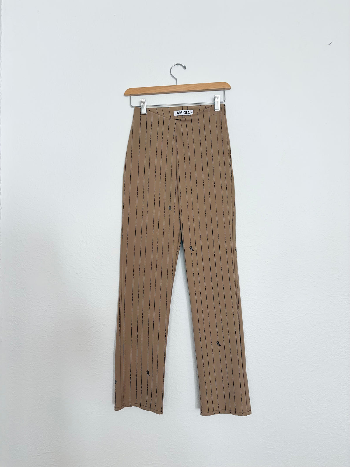 I.AM.GIA Dominique tan pinstripe pants XS/S