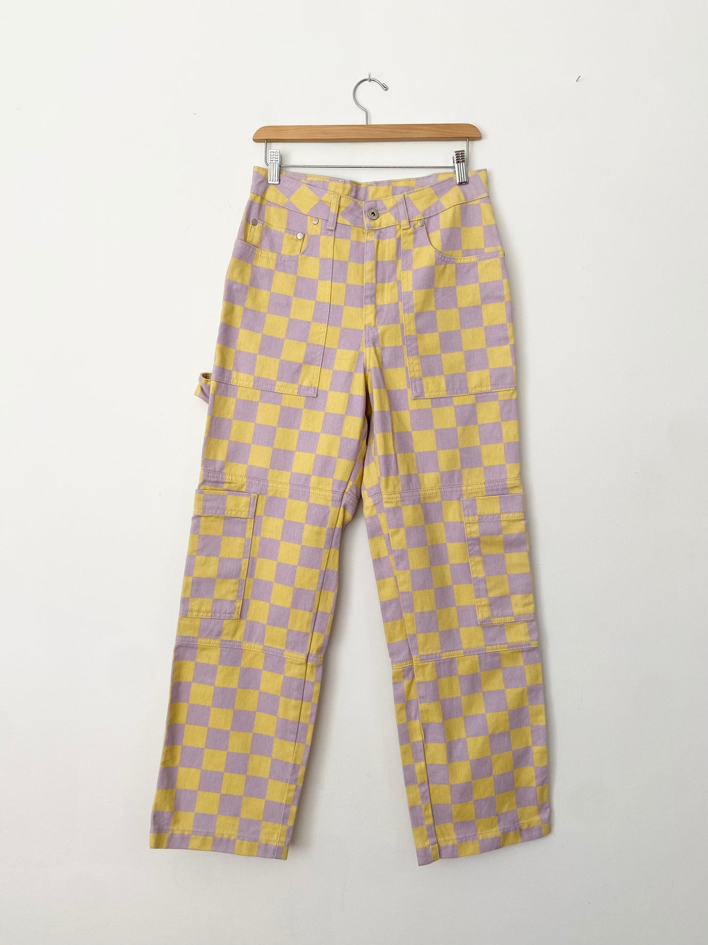The ragged priest checked cargo jeans W28