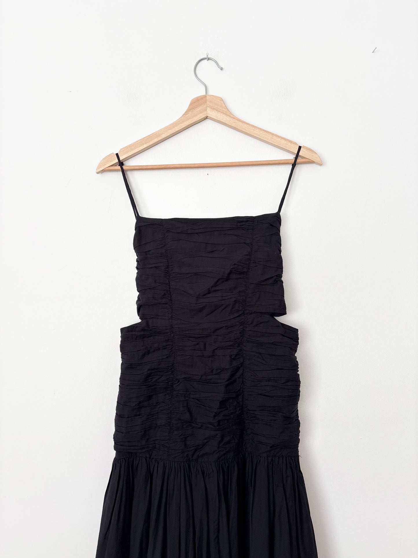 Posse square neckline ruched cut out dress Small