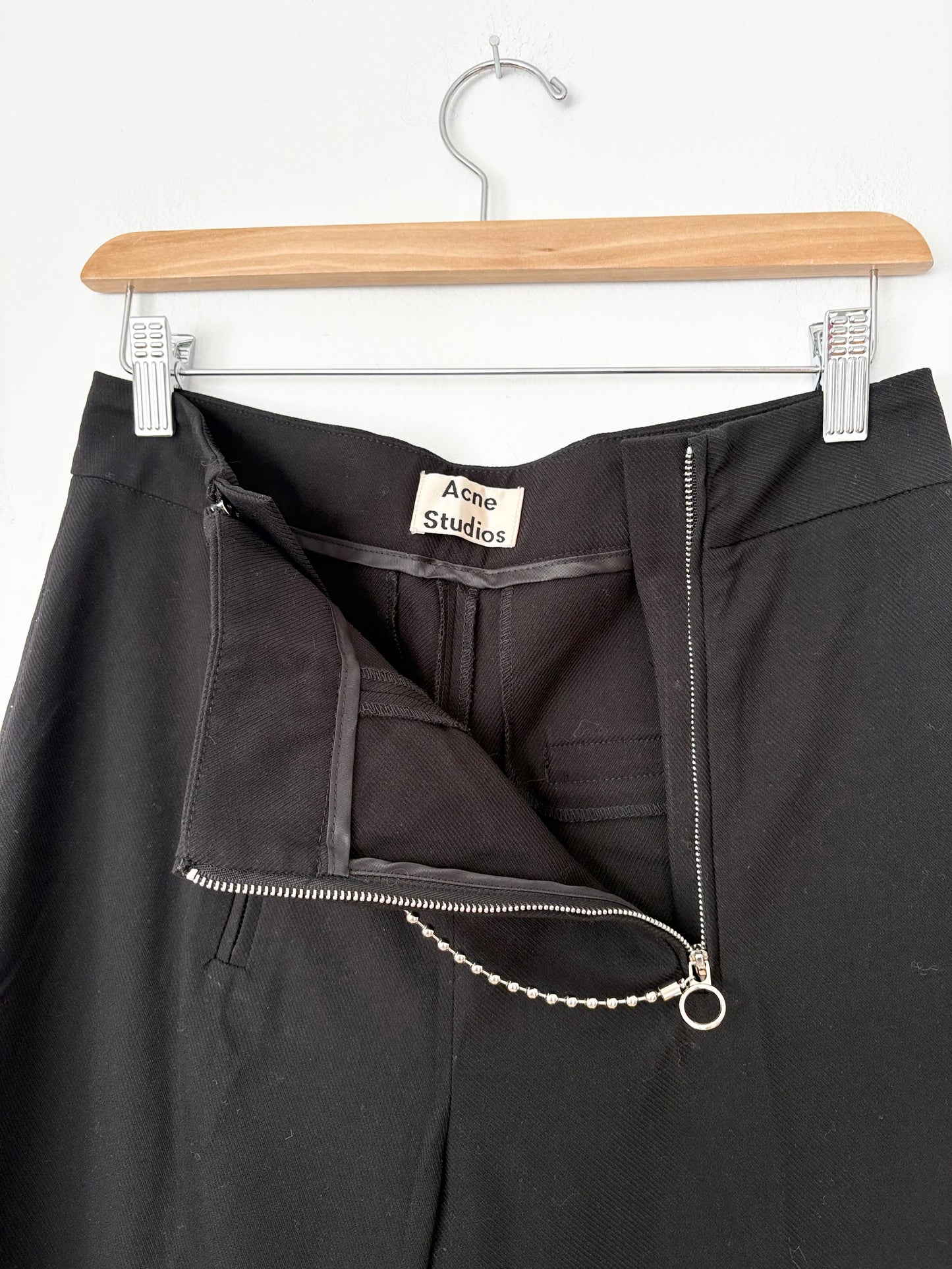 Acne Studios zip chain crop wide leg culottes W27