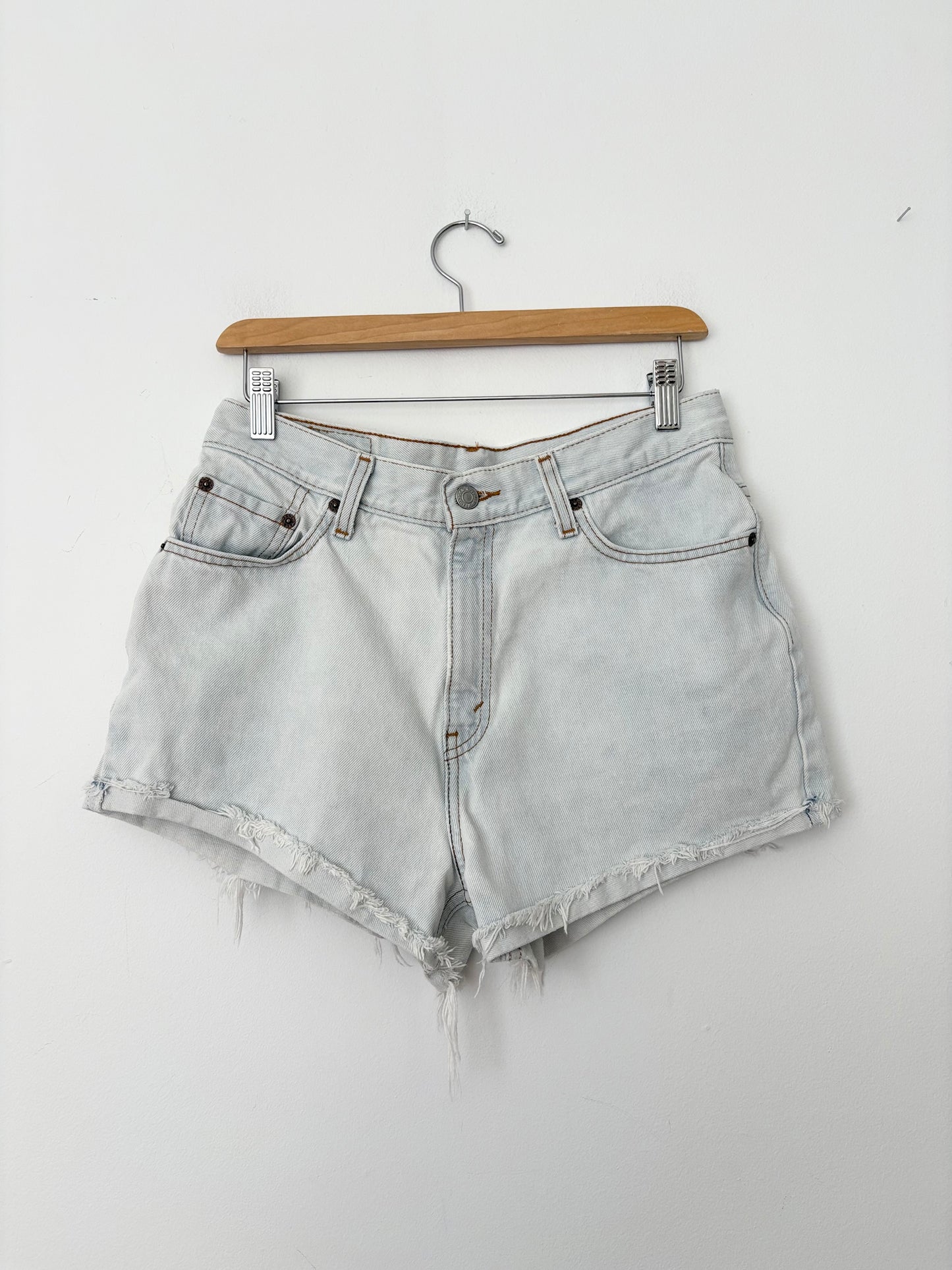 Vintage light wash levis cutoffs W28