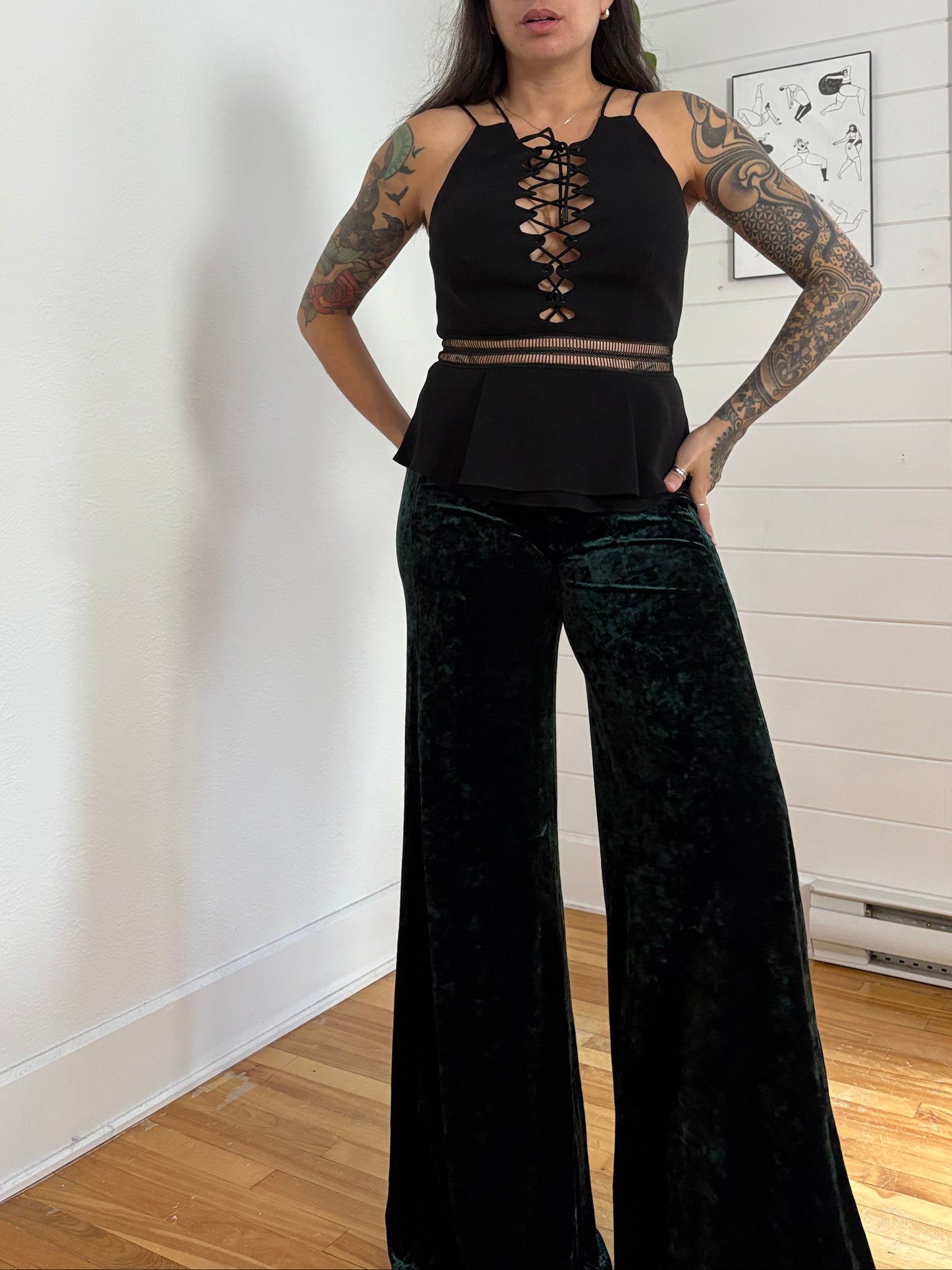 Jonathan Simkhai lace up black top Medium