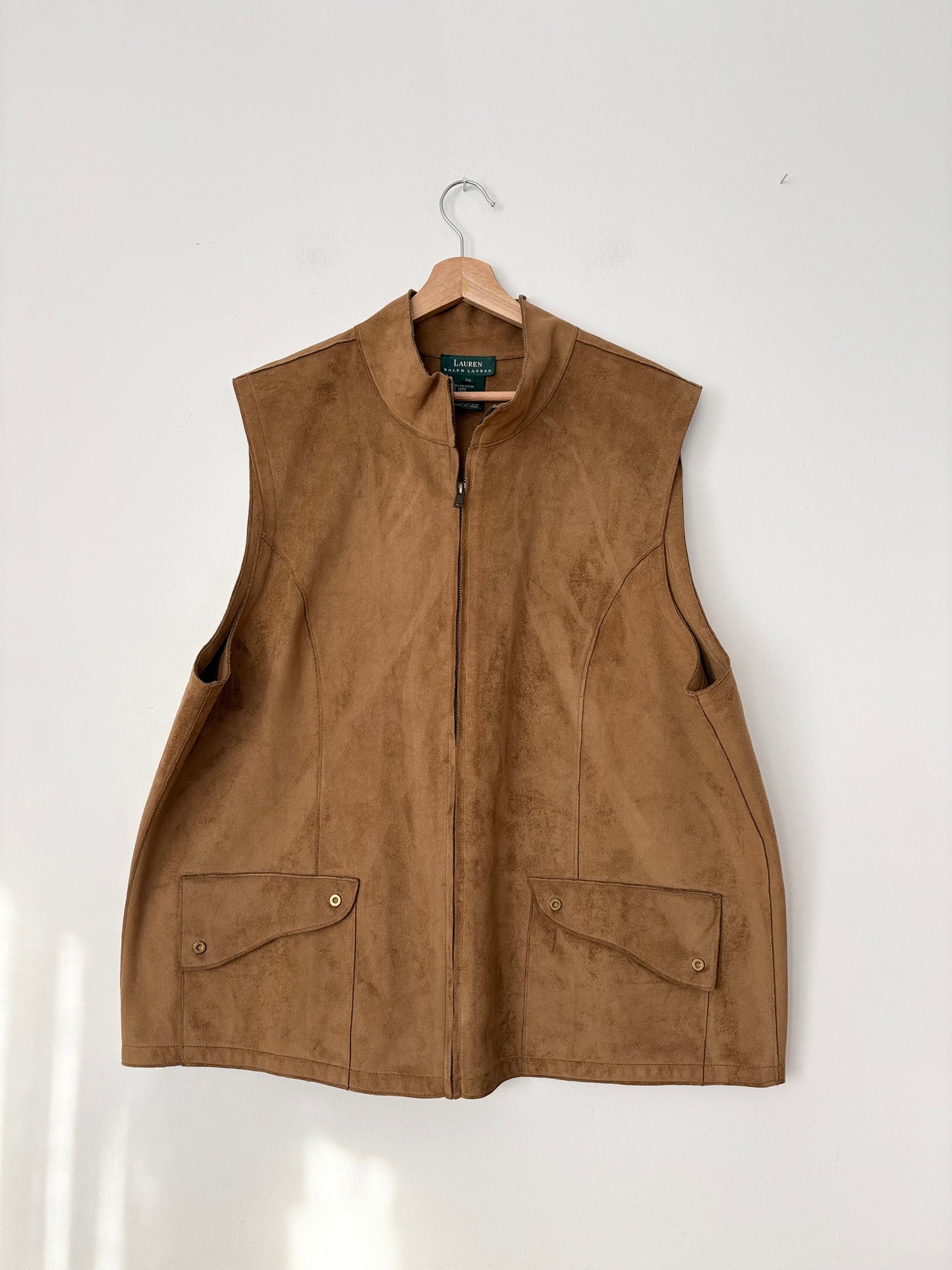 Ralph Lauren faux suede zip up vest 3X