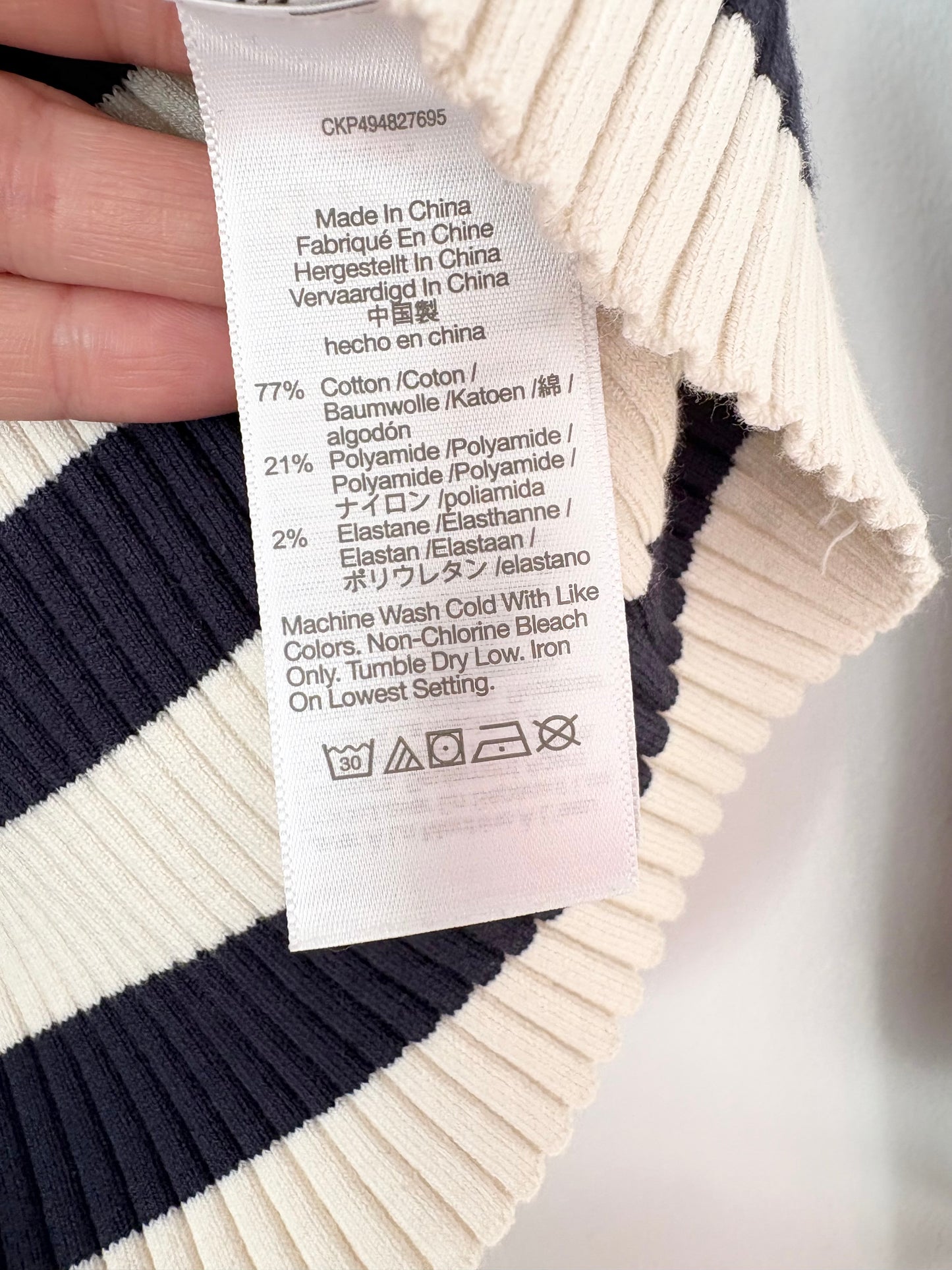 Pull Madewell à col V rayé, taille M