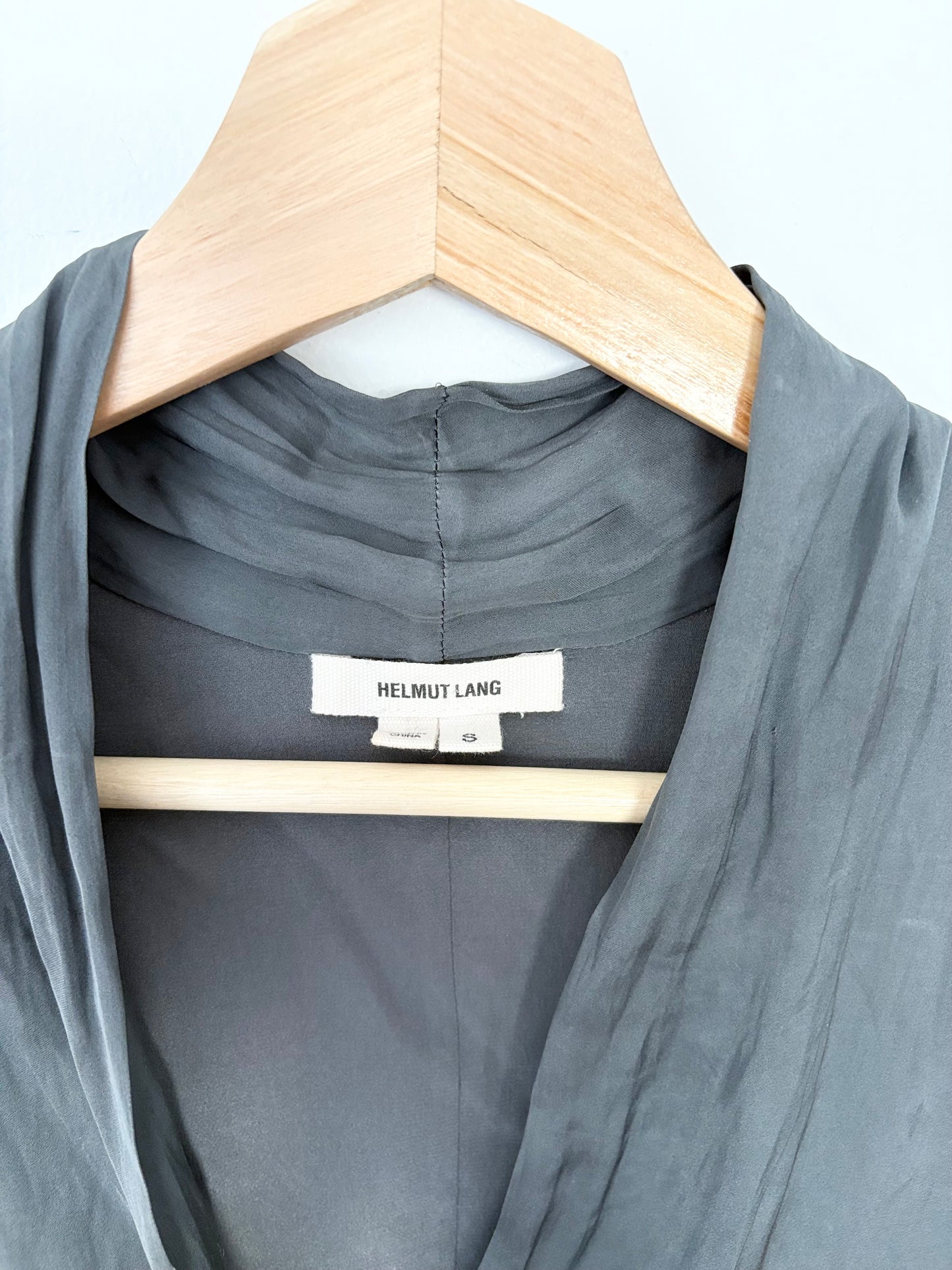 Helmut Lang silk asymmetrical shirt dress Small