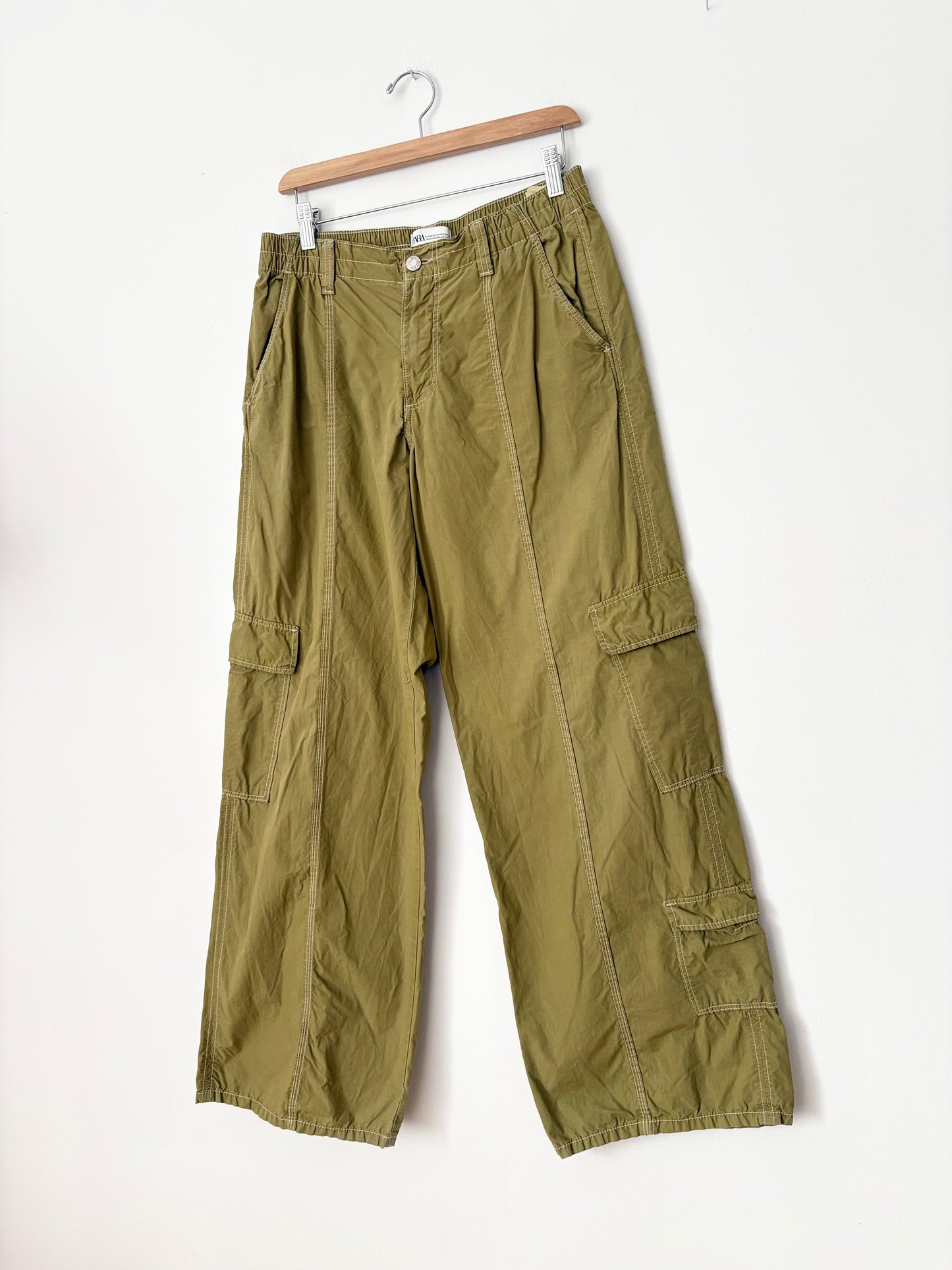 Cargo large à taille mi-haute Zara, taille M