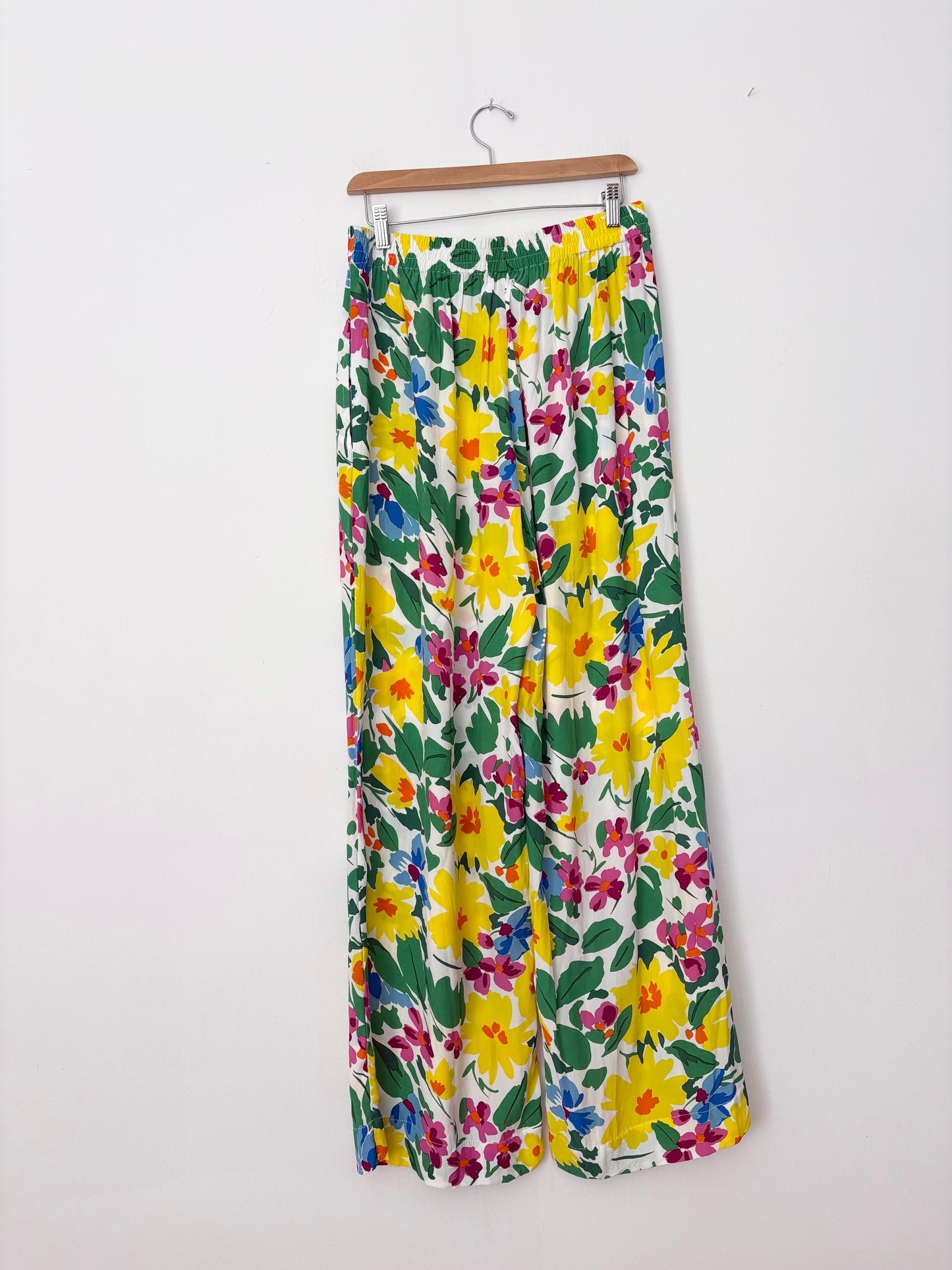 S/WF wild floral straight leg pants Large