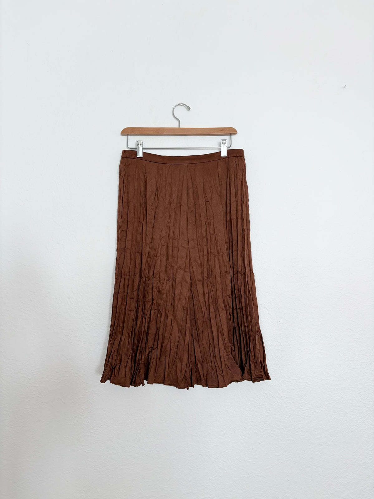Jupe midi plissée vintage en suédine S/M