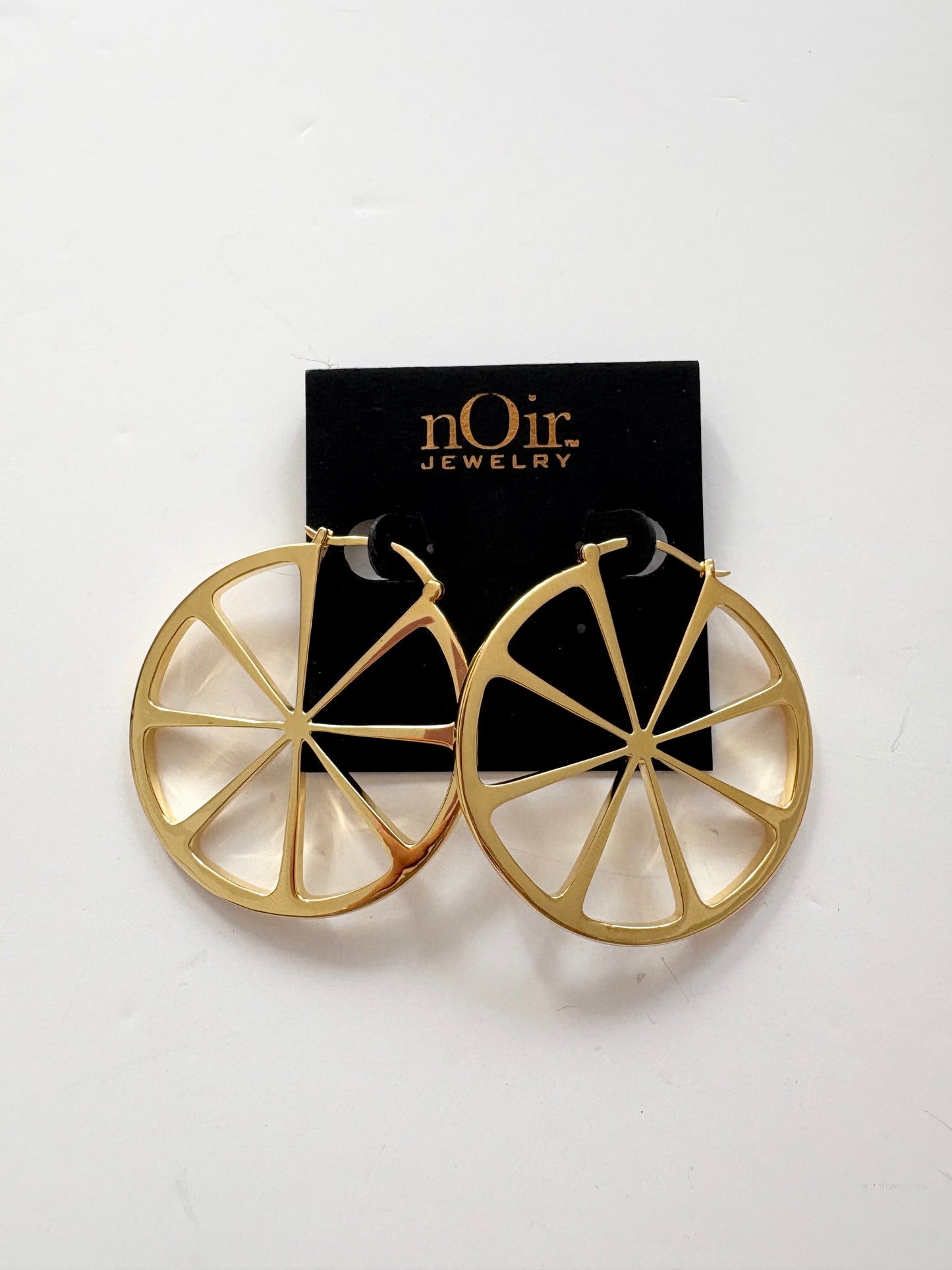 Boucles d'oreilles en tranches de citron plaquées or Noir NYC