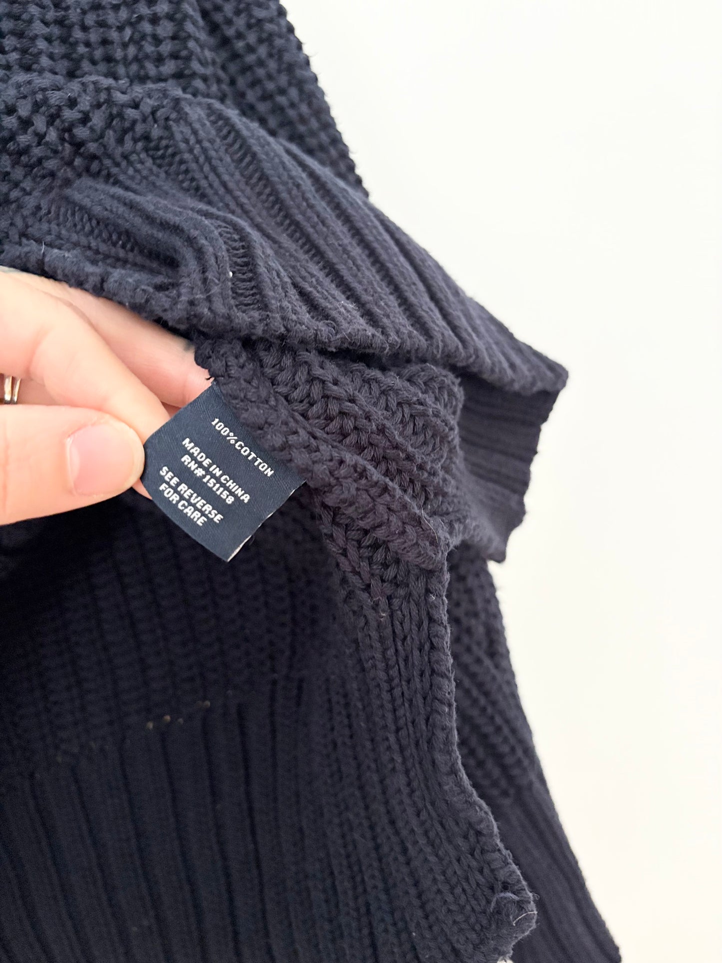 525 America navy cable knit sweater L/XL