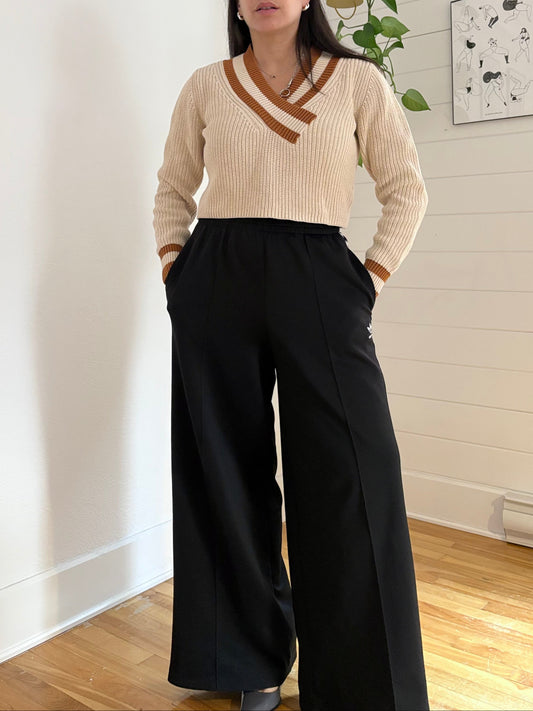 525 America varsity V-neck cropped sweater XS/S