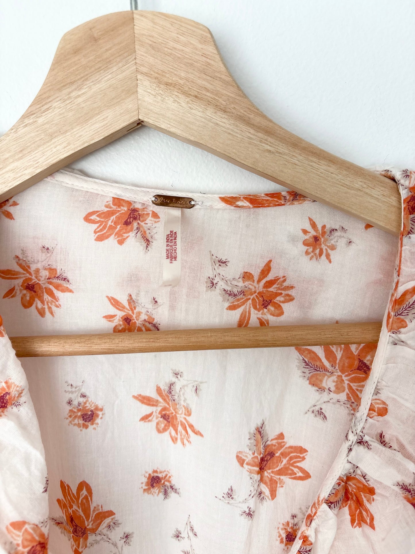 Free People amanda floral wrap blouse XS